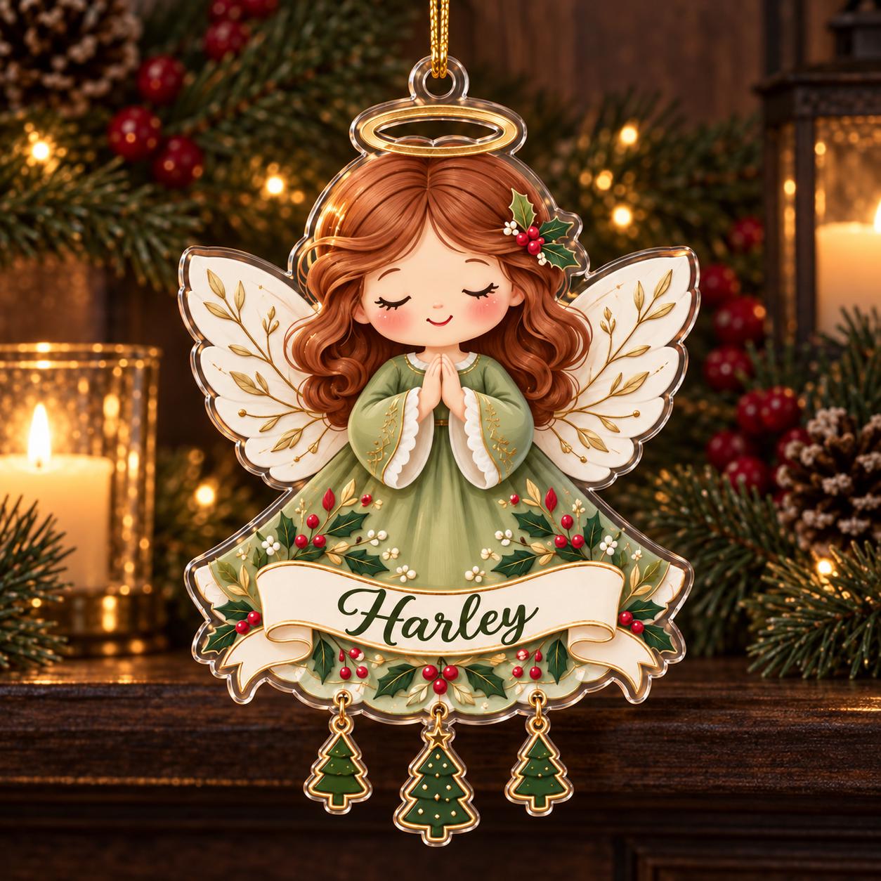 Personalized Angel Acrylic Ornament with Custom Name Christmas Tree Decor and Guardian Keepsake for Religious Gift - photo 3