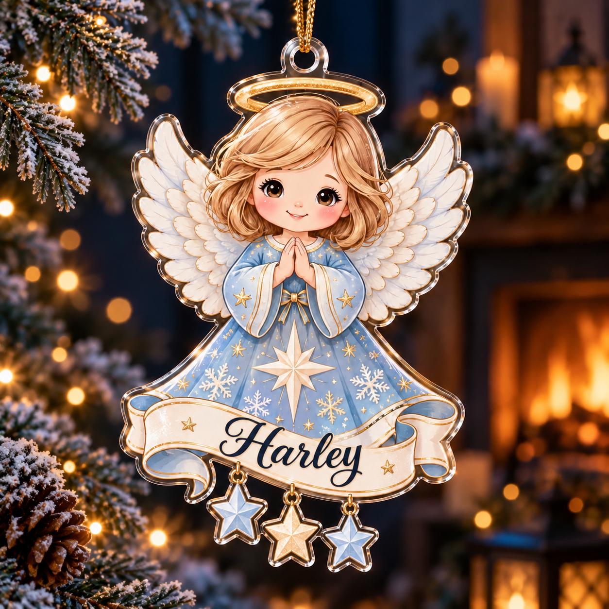 Personalized Angel Acrylic Ornament with Custom Name Christmas Tree Decor and Guardian Keepsake for Religious Gift - photo 4