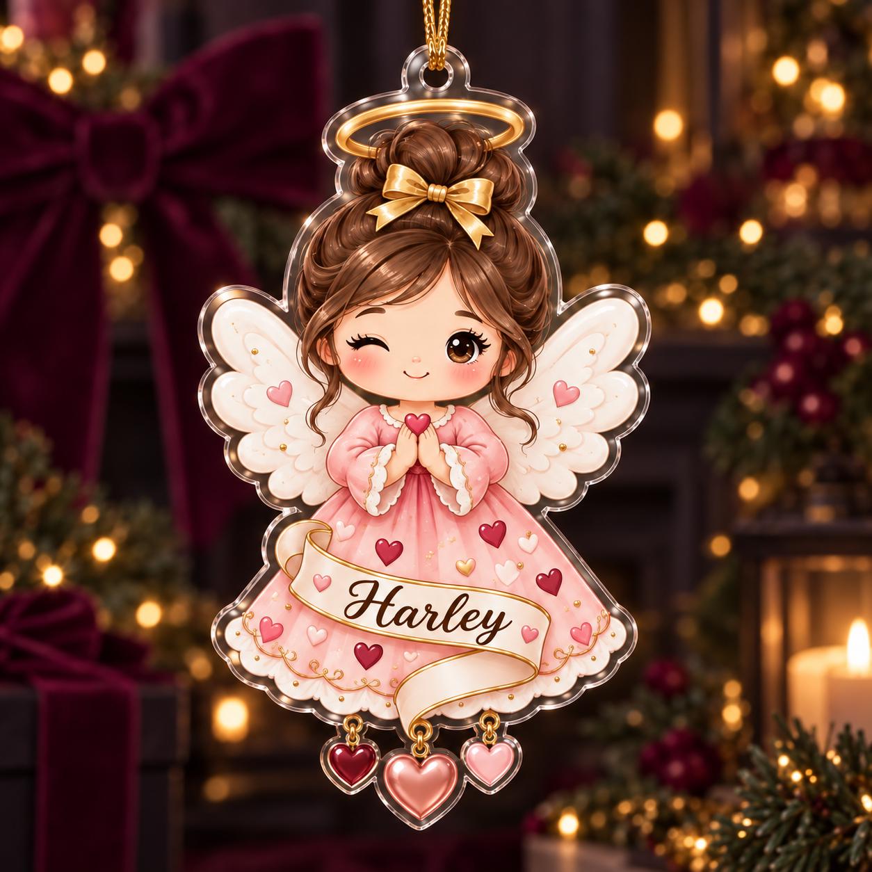 Personalized Angel Acrylic Ornament with Custom Name Christmas Tree Decor and Guardian Keepsake for Religious Gift - photo 7