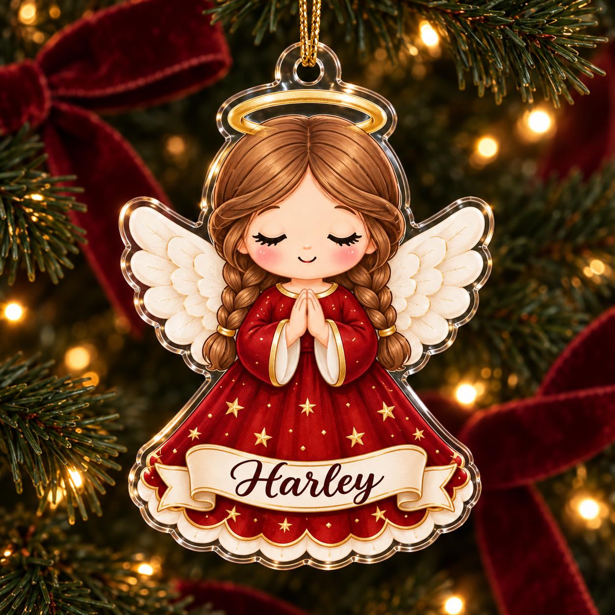 Personalized Angel Acrylic Ornament with Custom Name Christmas Tree Decor and Guardian Keepsake for Religious Gift - photo 9