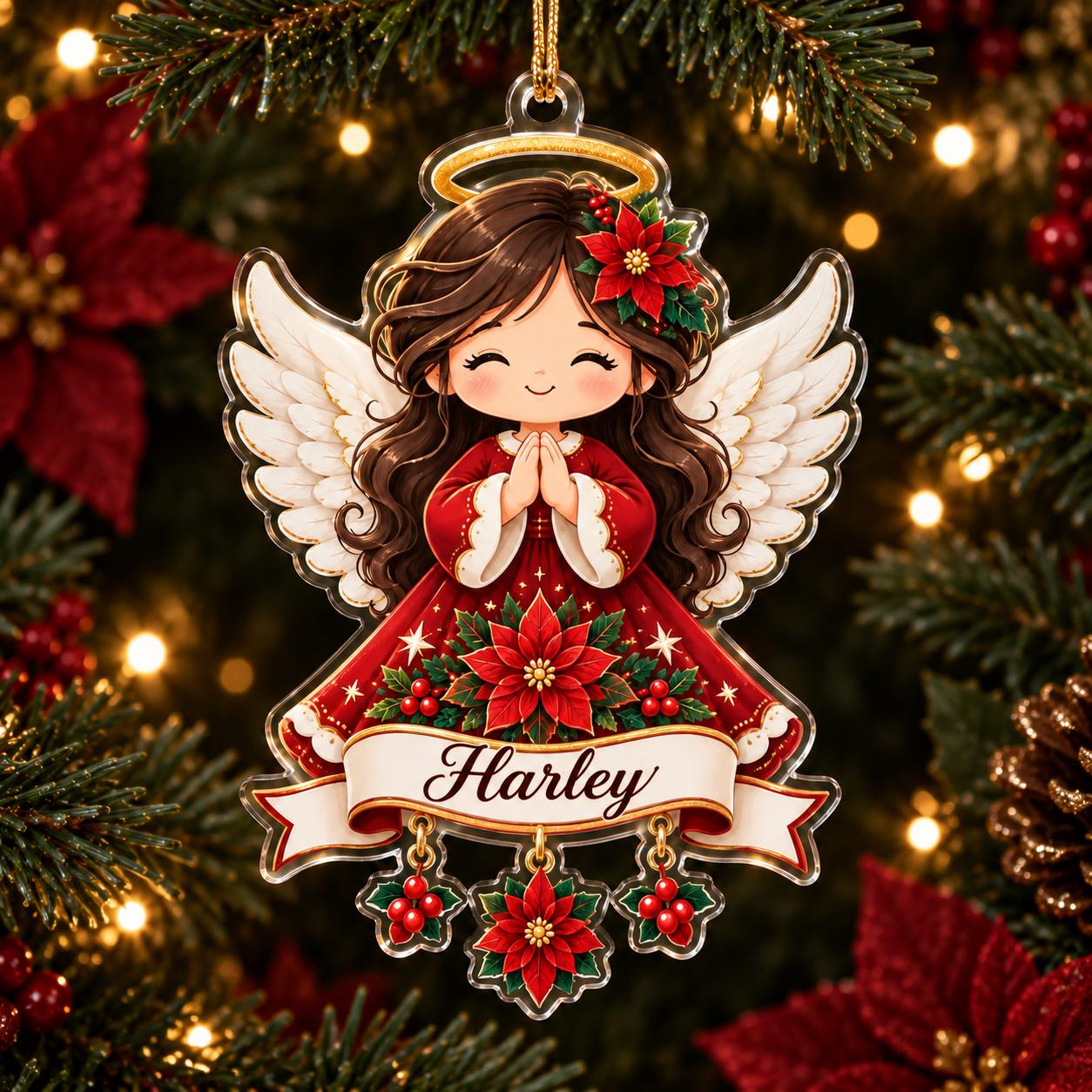 Personalized Angel Acrylic Ornament with Custom Name Christmas Tree Decor and Guardian Keepsake for Religious Gift - photo 10