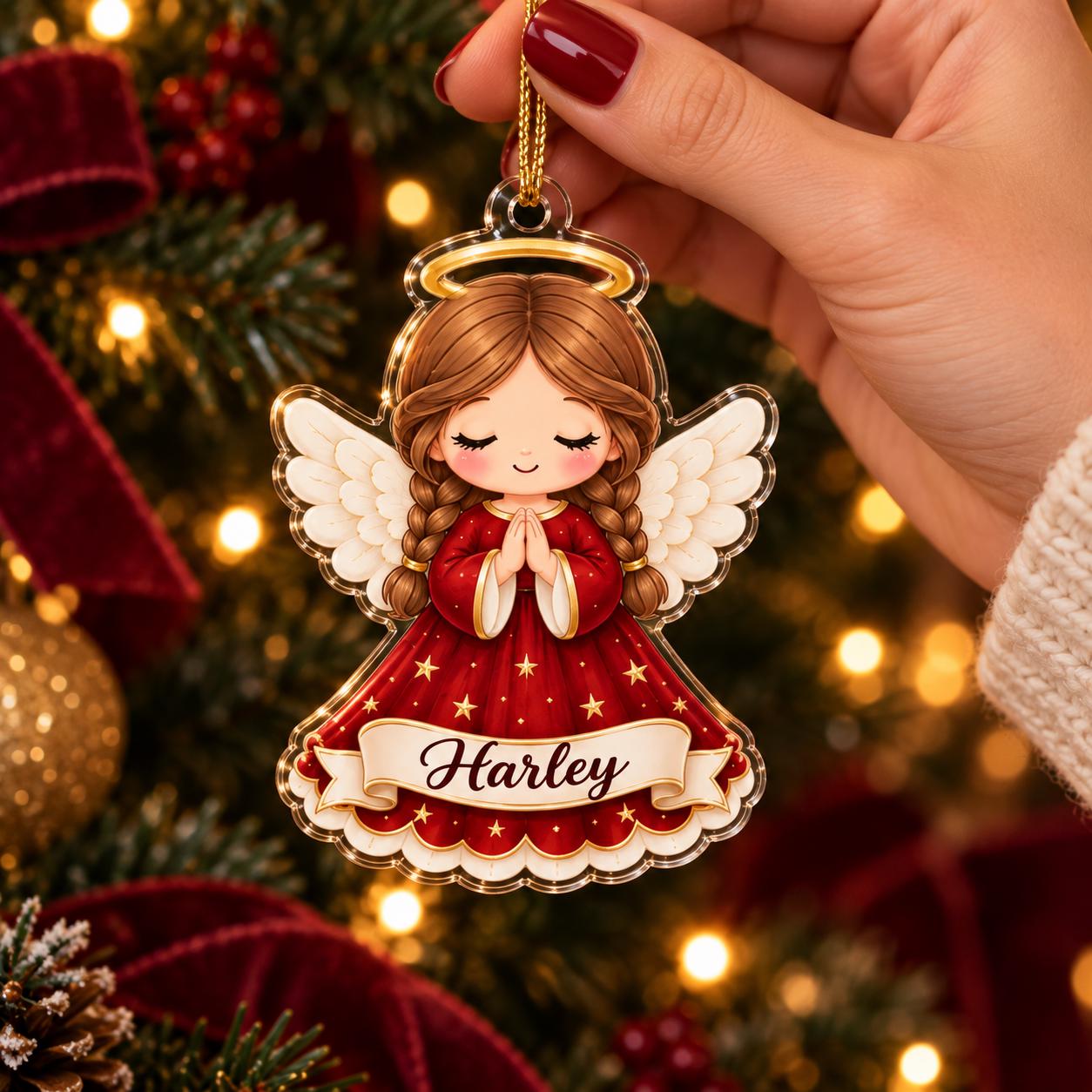 Personalized Angel Acrylic Ornament with Custom Name Christmas Tree Decor and Guardian Keepsake for Religious Gift - photo 11