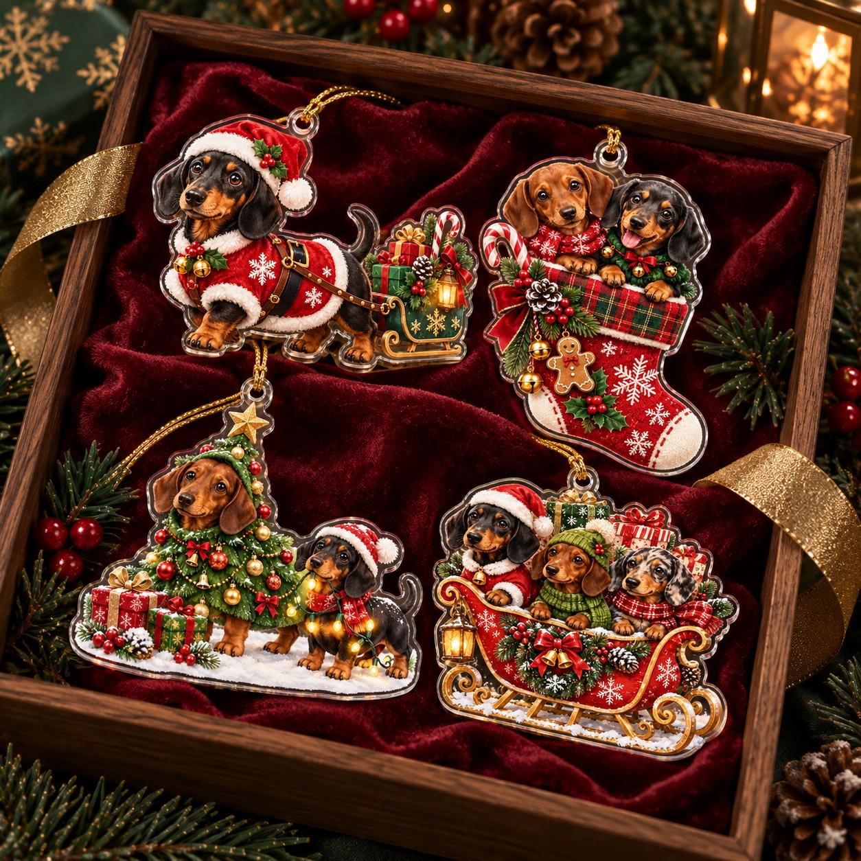 Dachshund Christmas Acrylic Ornament with Wiener Dog Holiday Tree Decor and Cute Sausage Keepsake for Lover Gift - photo 4