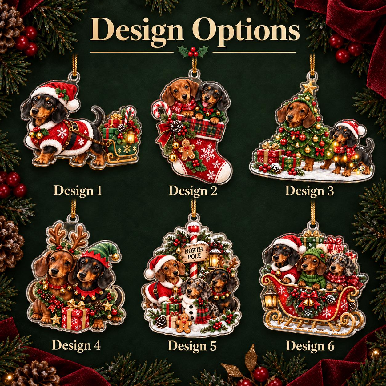 Dachshund Christmas Acrylic Ornament with Wiener Dog Holiday Tree Decor and Cute Sausage Keepsake for Lover Gift - photo 5