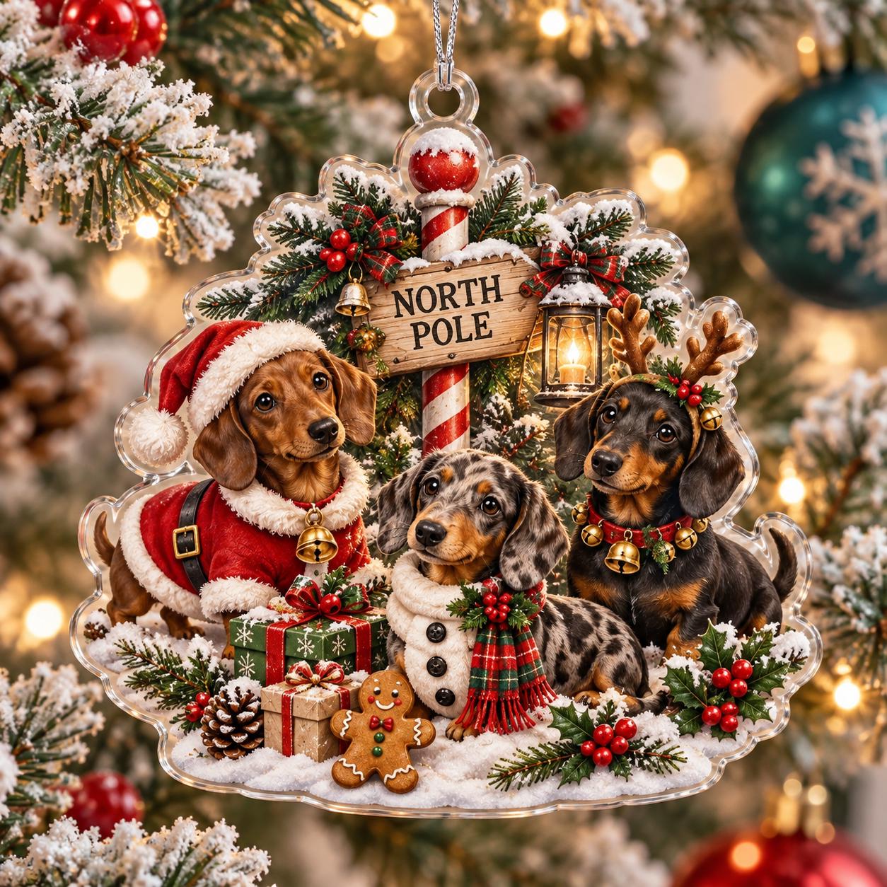 Dachshund Christmas Acrylic Ornament with Wiener Dog Holiday Tree Decor and Cute Sausage Keepsake for Lover Gift - photo 8