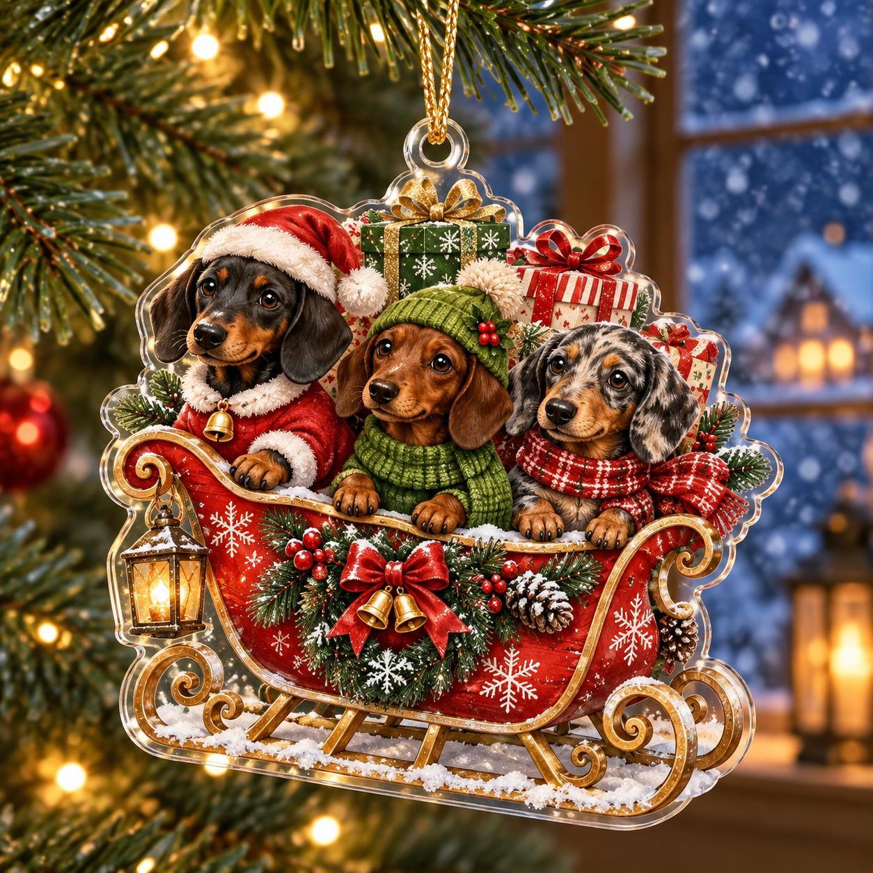 Dachshund Christmas Acrylic Ornament with Wiener Dog Holiday Tree Decor and Cute Sausage Keepsake for Lover Gift - photo 9