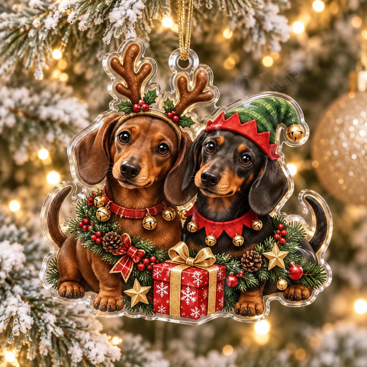 Dachshund Christmas Acrylic Ornament with Wiener Dog Holiday Tree Decor and Cute Sausage Keepsake for Lover Gift - photo 10