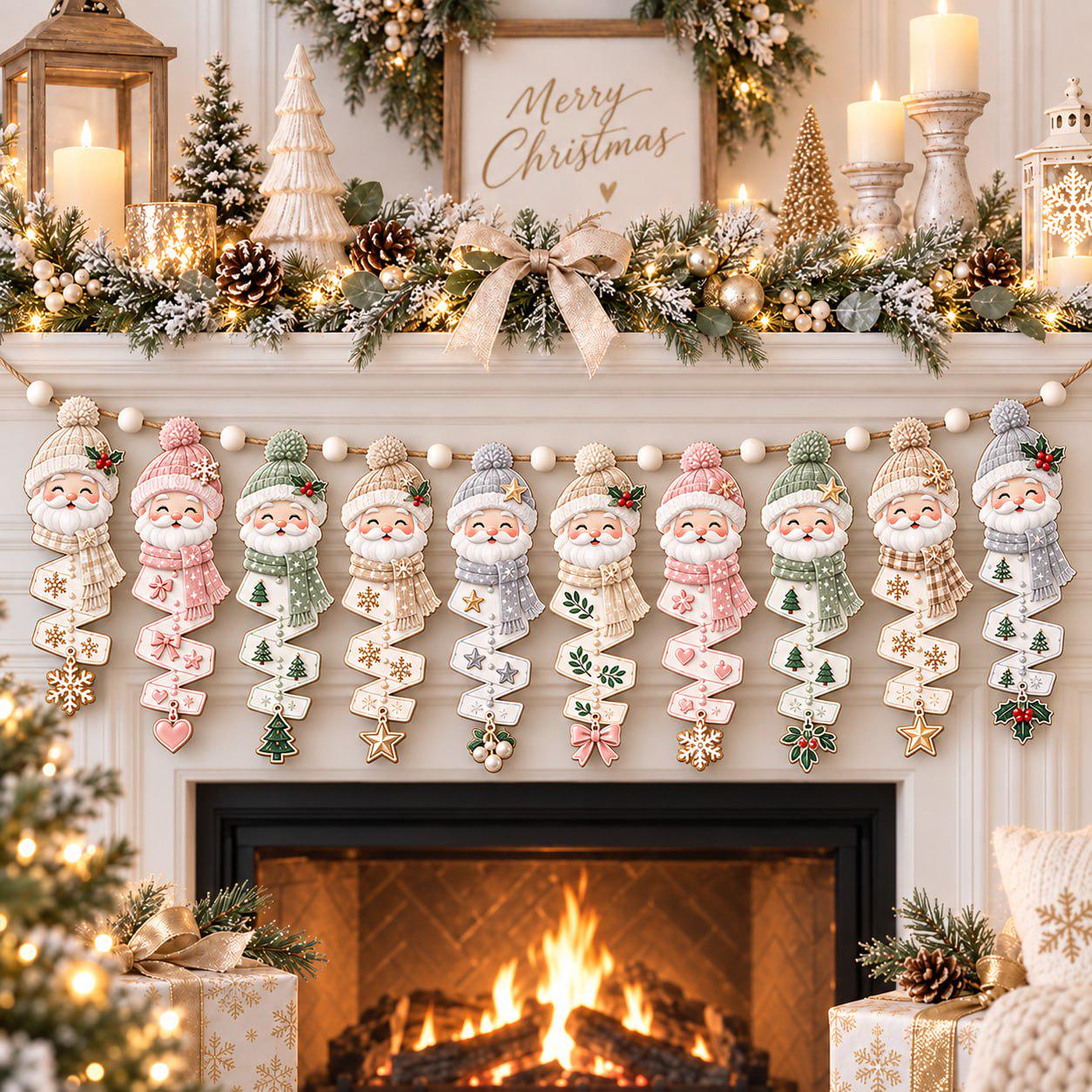 Garland – Snowman Wooden Banner for Christmas Mantel Decor with Rustic Winter Fireplace and Farmhouse Holiday Hanging Wood Decoration - photo 3