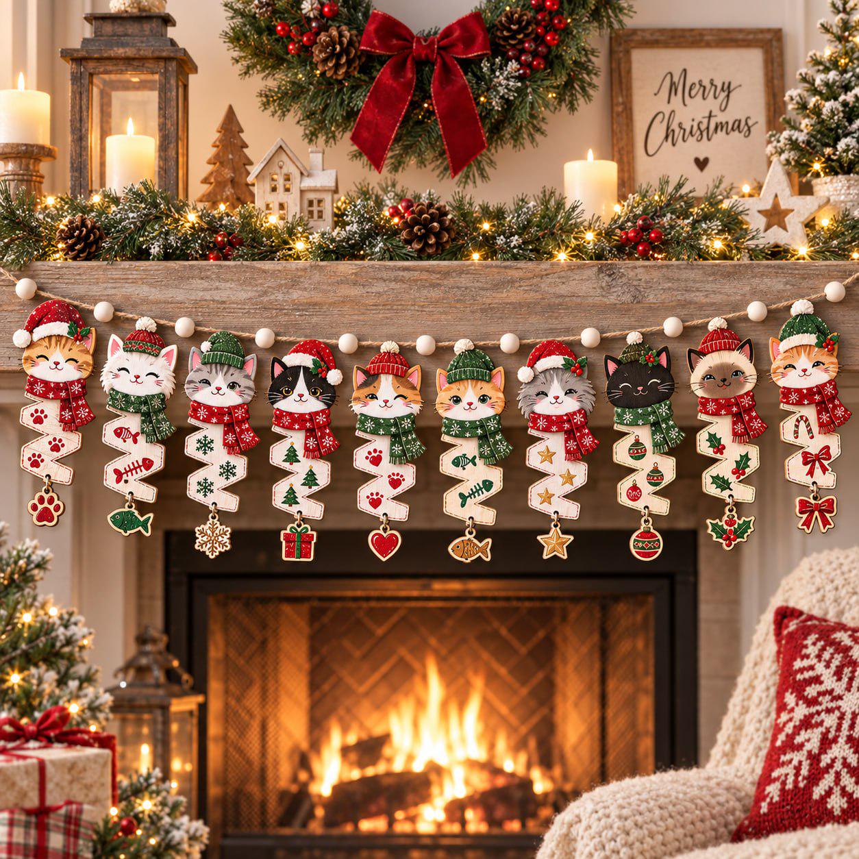 Garland – Dog Cat Wooden Banner for Christmas Mantel Decor with Pet Breed Puppy Kitty Hanging Holiday and Christmas Gift for Lovers - photo 3