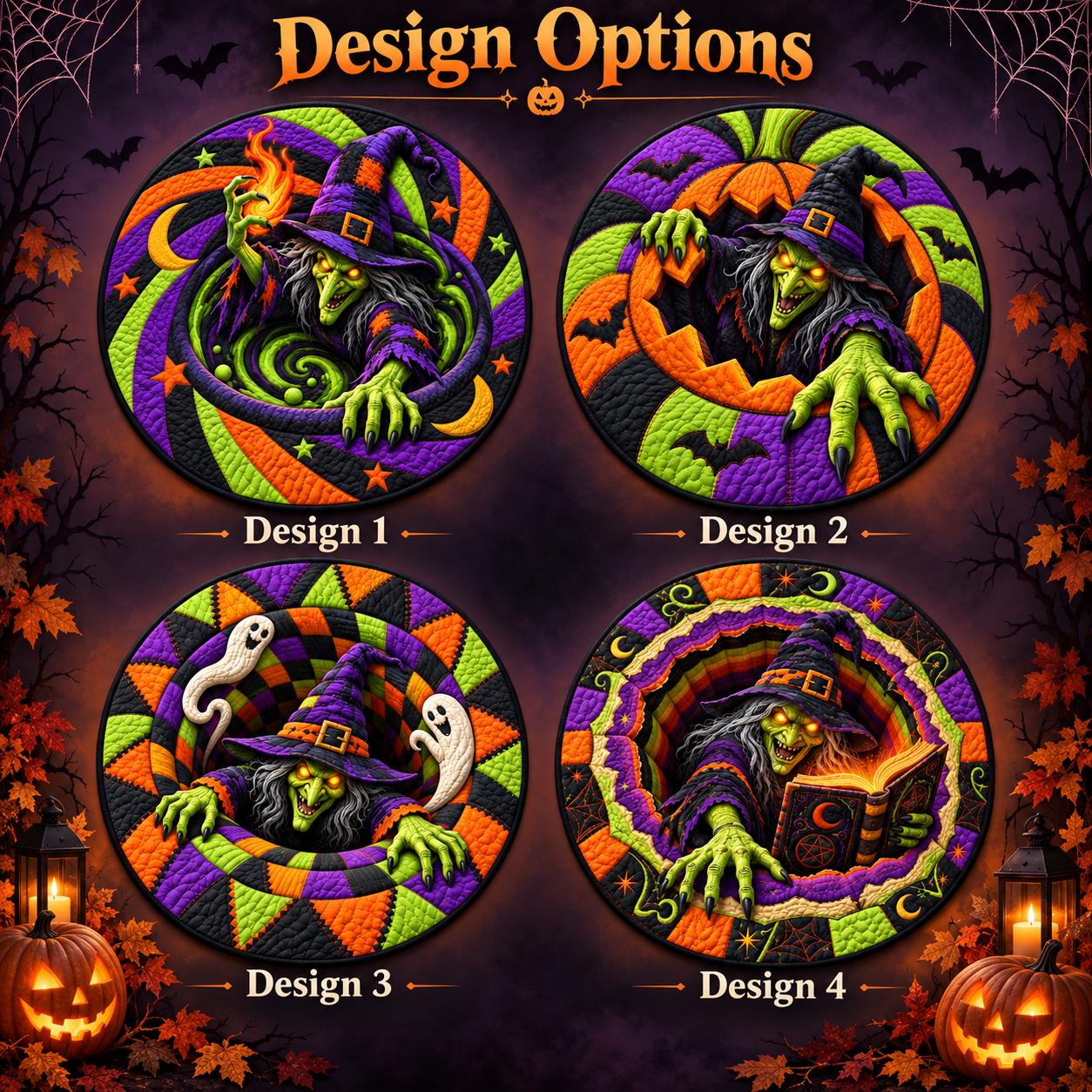 Witch Halloween Round Rug with 3D Illusion Quilted Cauldron Floor Mat for Spooky Magic Witchcore Home Decor - photo 3