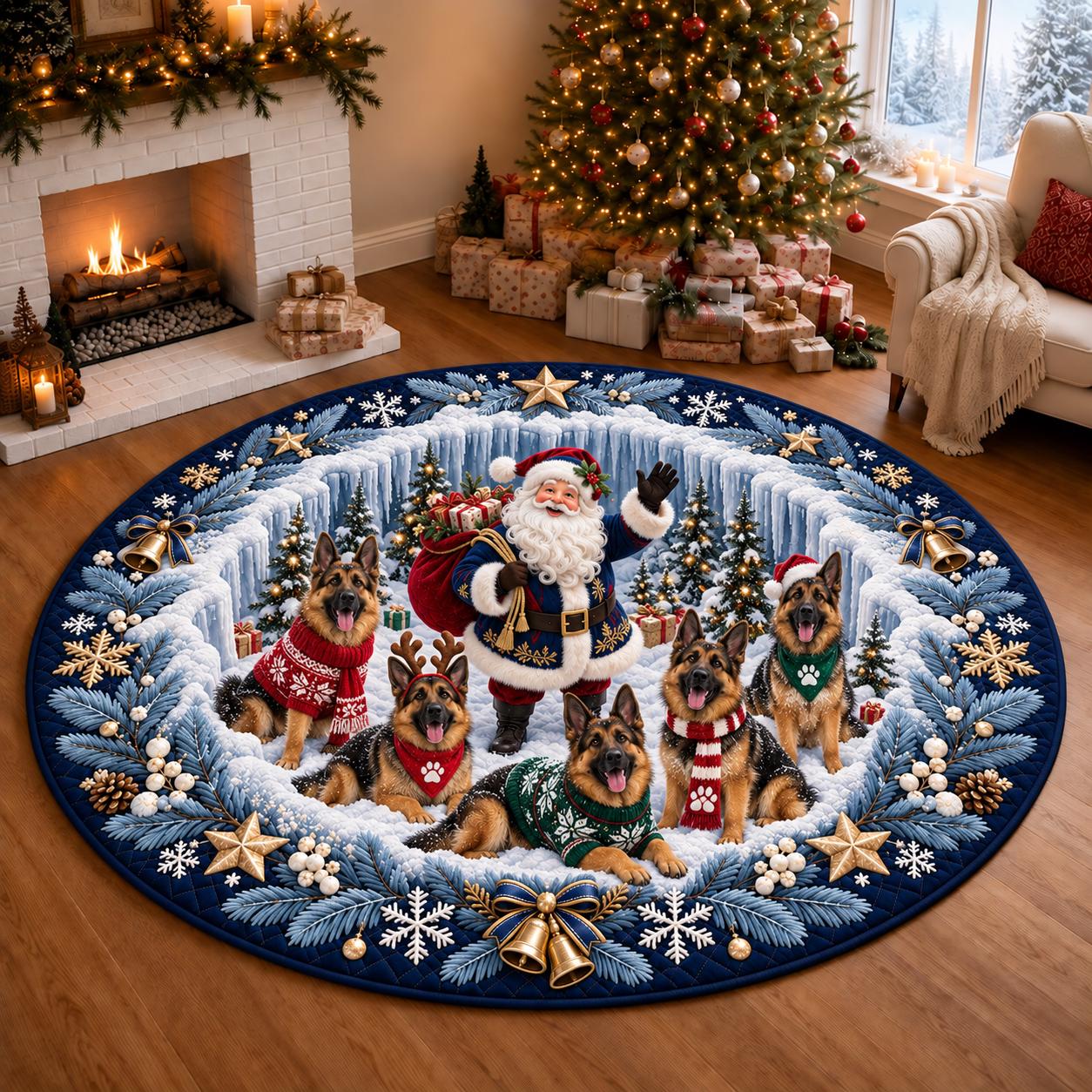 Rug – Dachshund Christmas Round Floor Mat with 3D Illusion Santa Dog Decor and Funny Wiener Holiday Gift - photo 5