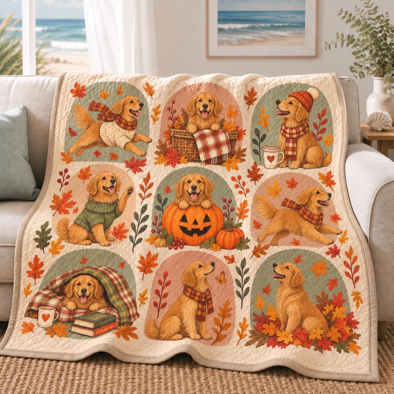 Dog Breed Blanket and Quilt Style Throw – Cozy Pet Puppy Sofa Blanket for Dog Mom Dad with Custom Dog Lover Gift