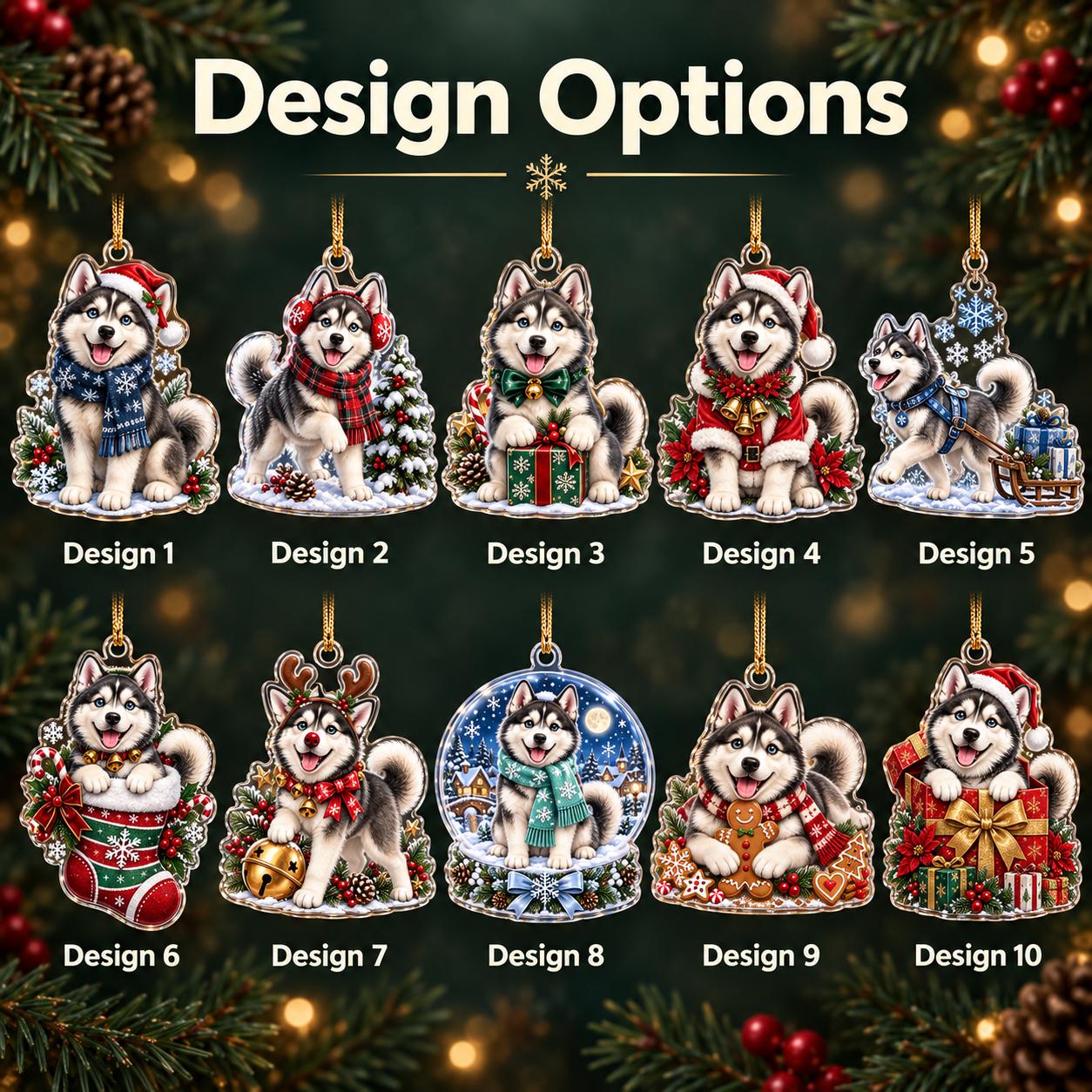 Husky Christmas Ornament with Siberian Acrylic Santa Snow Globe Holiday Tree Decor and Dog Lover Gift - photo 4