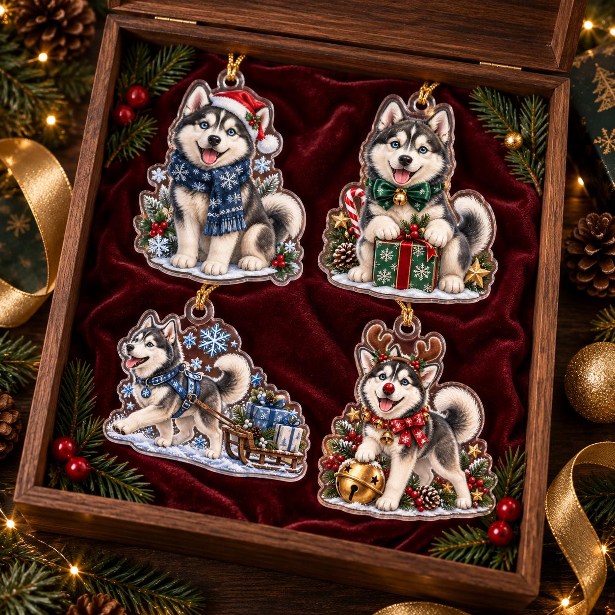 Husky Christmas Ornament with Siberian Acrylic Santa Snow Globe Holiday Tree Decor and Dog Lover Gift - photo 14