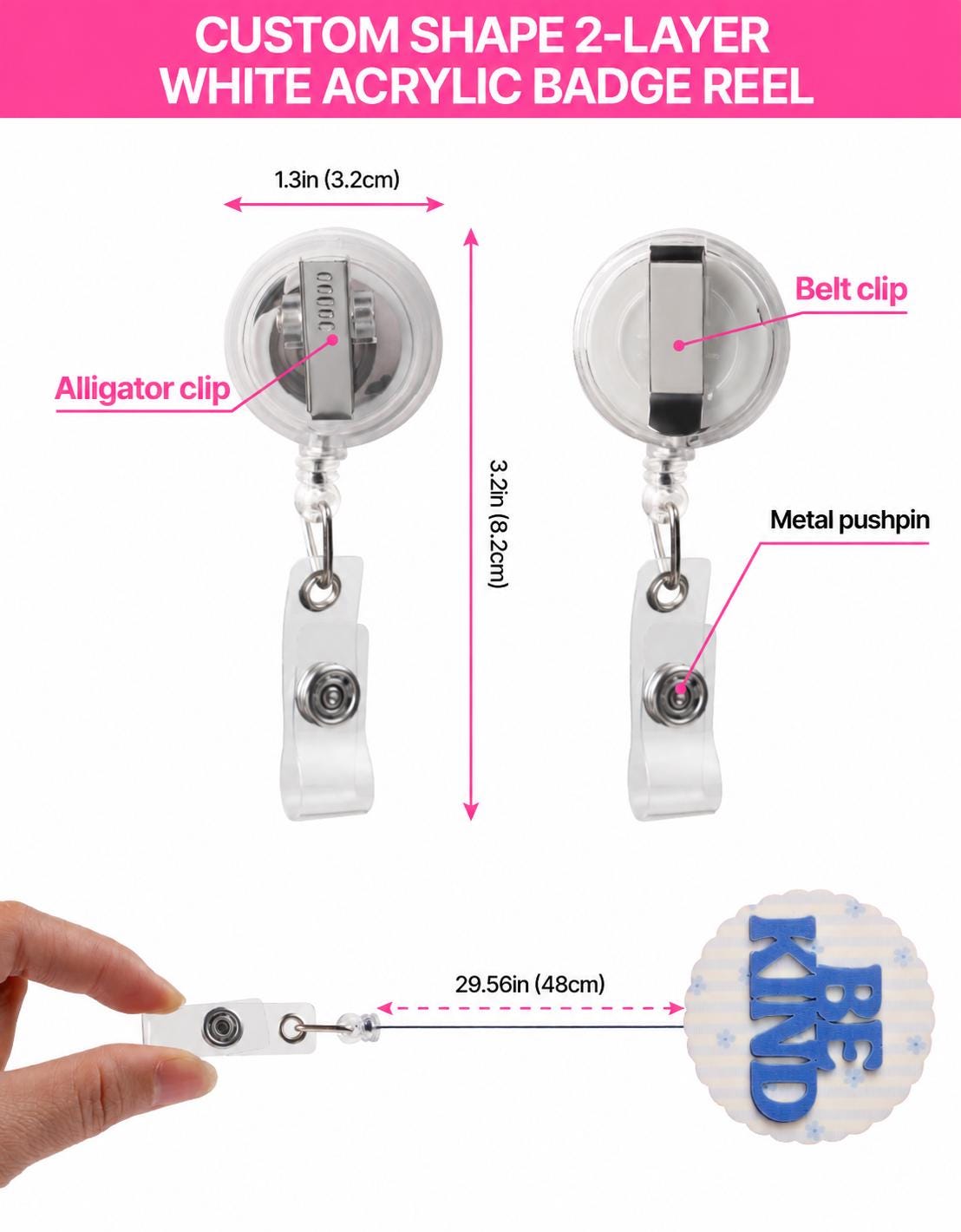 Personalized Pet Badge Reel and Custom Pet Photo ID Holder – Christmas Dog Cat Badge Reel for Nurse Holiday Work Gift with Name - photo 8