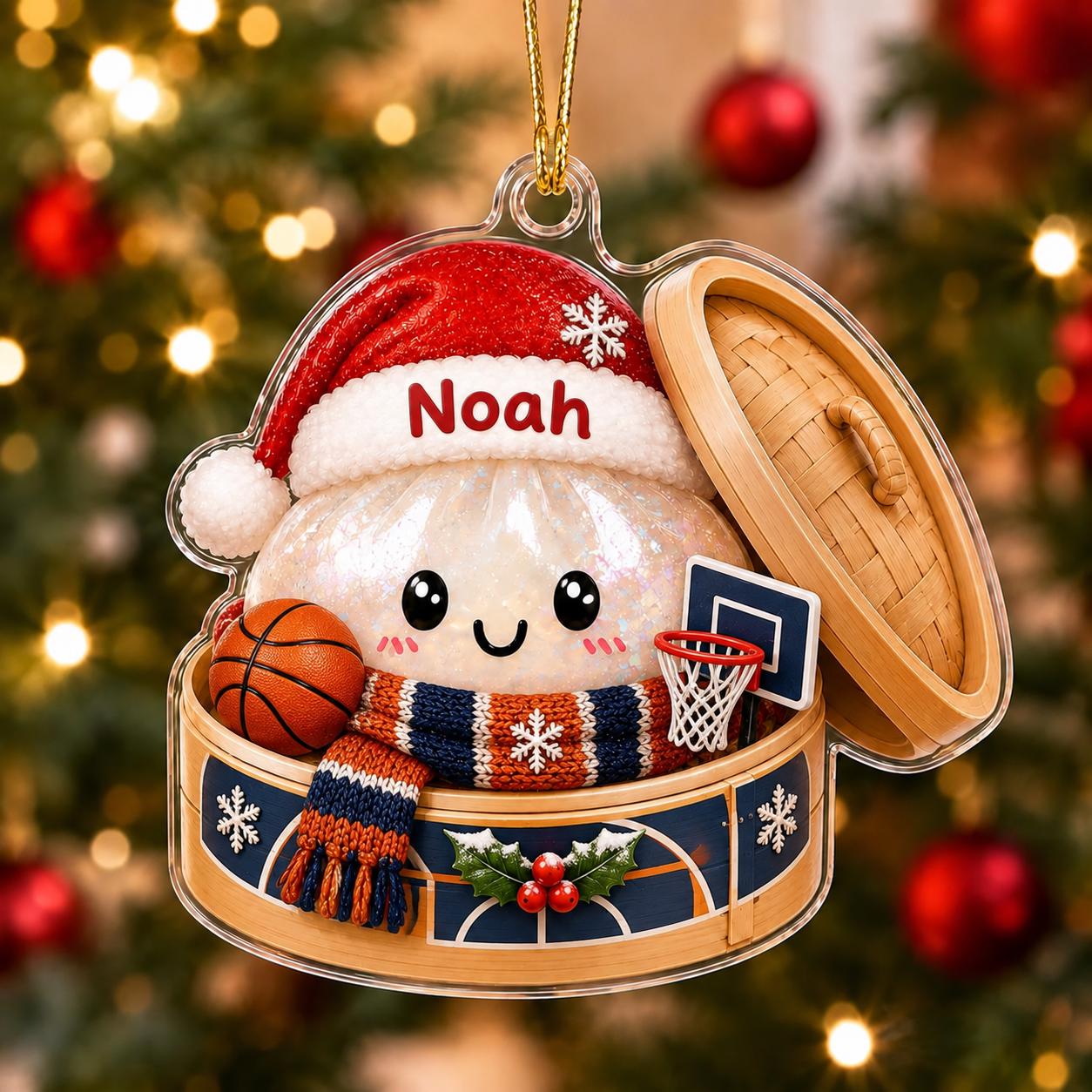 Personalized Dumpling Sports Acrylic Christmas Ornament with Custom Name – Soccer, Football, and Ski Athlete Holiday Gift - photo 9