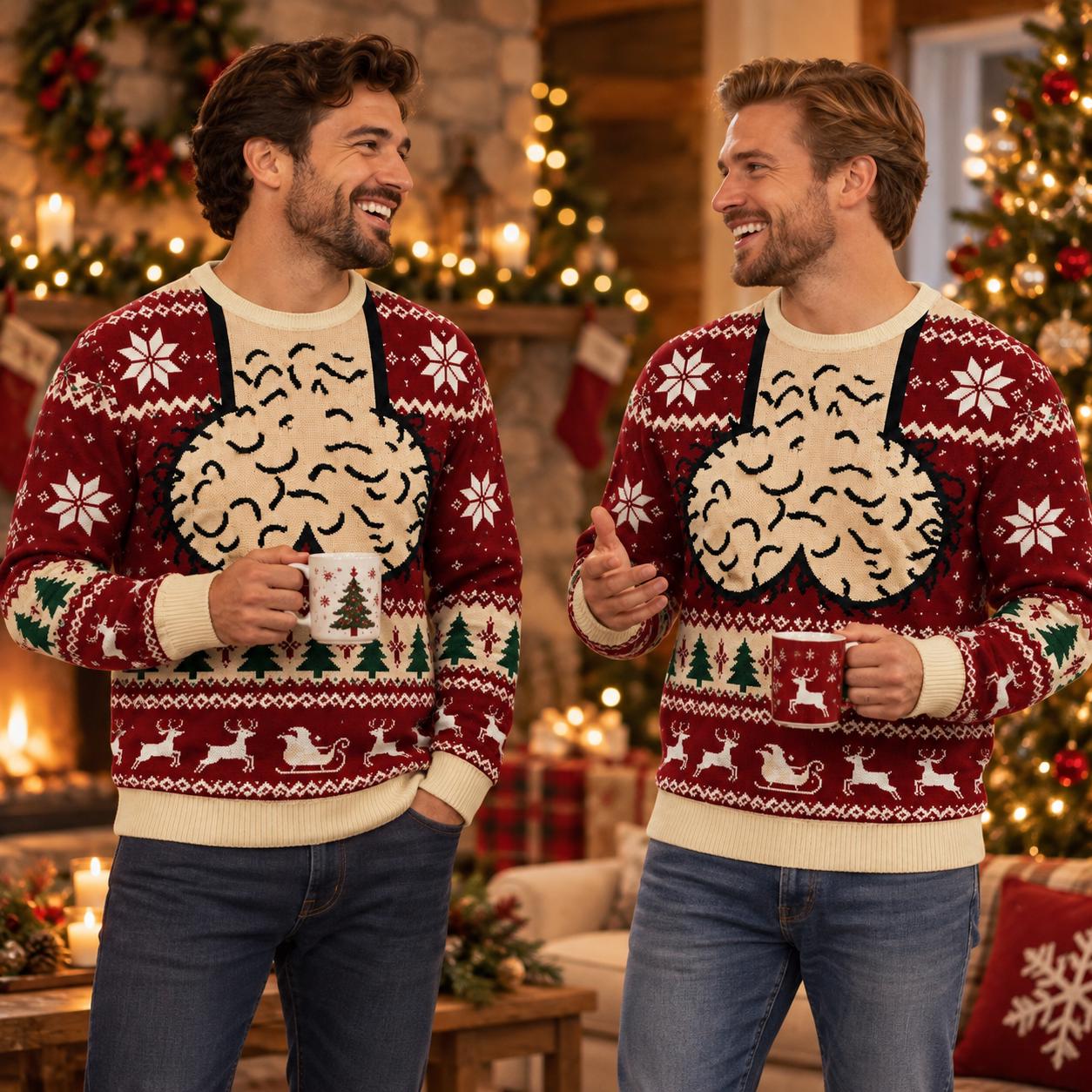 Funny Weird Ugly Christmas Sweater for Men – Novelty Holiday Sweatshirt Xmas Party Shirt Outfit and White Elephant Gift - photo 3