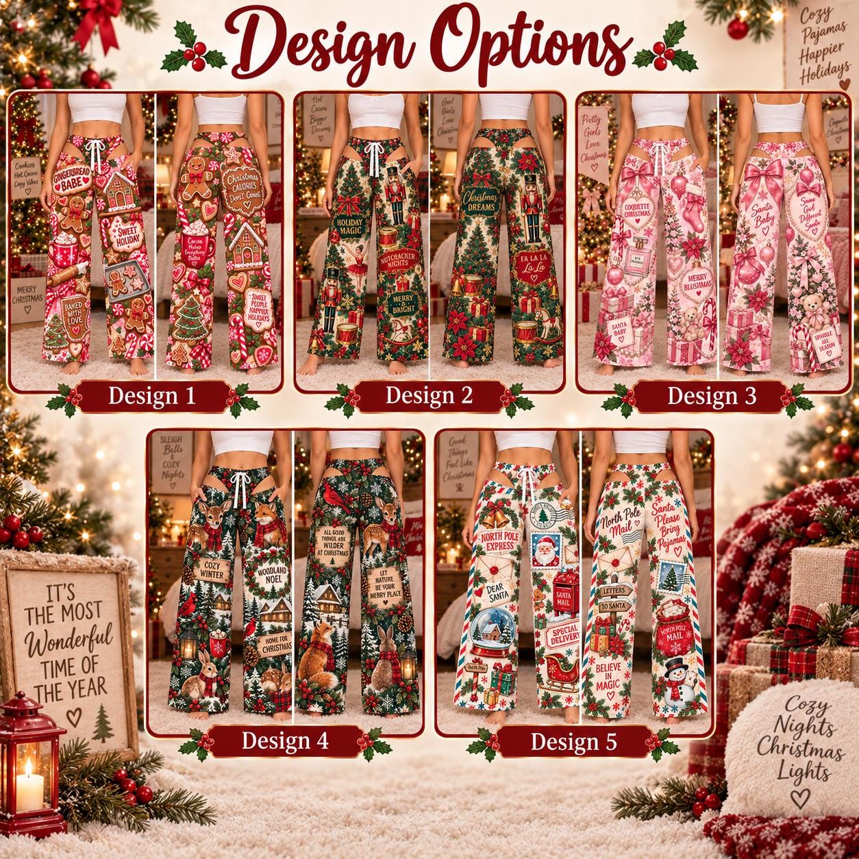 Funny Christmas Pajama Pants for Women – Cheeky Butt Cutout Holiday PJs with Gingerbread Nutcracker Christmas Pants for Funny Xmas Party Gift - photo 4