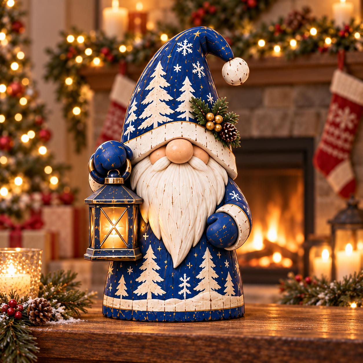 2D Flat Wooden Christmas Gnome Decor Figurines – Nordic Winter Holiday Farmhouse Shelf Sitters Decoration - photo 2