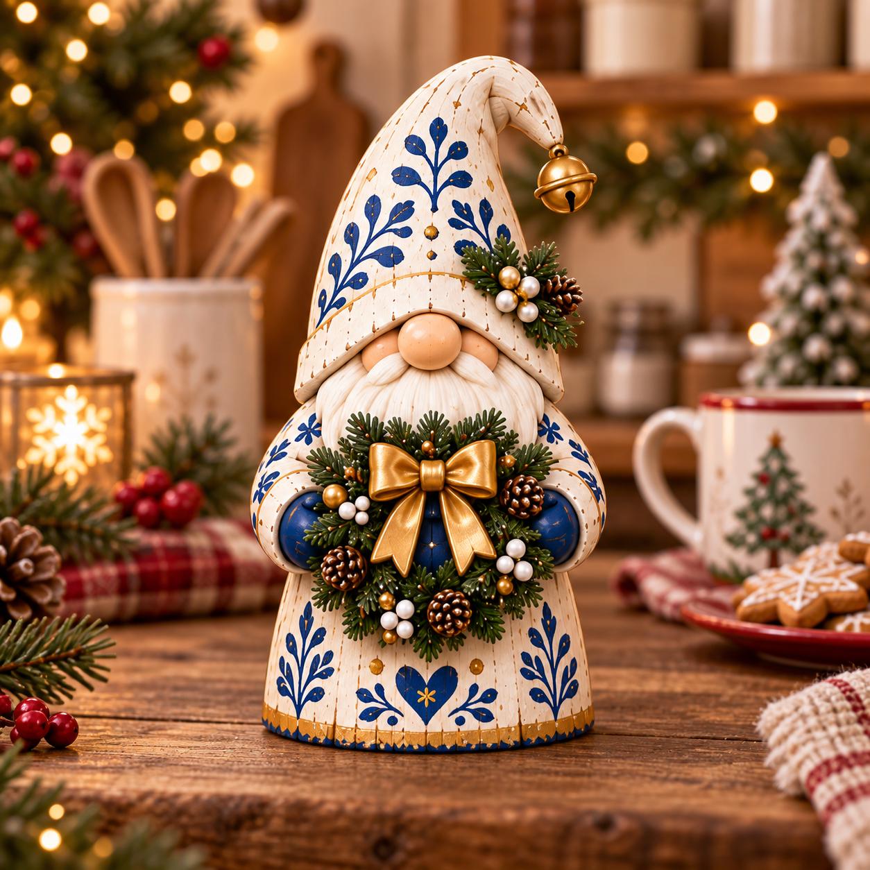 2D Flat Wooden Christmas Gnome Decor Figurines – Nordic Winter Holiday Farmhouse Shelf Sitters Decoration - photo 3