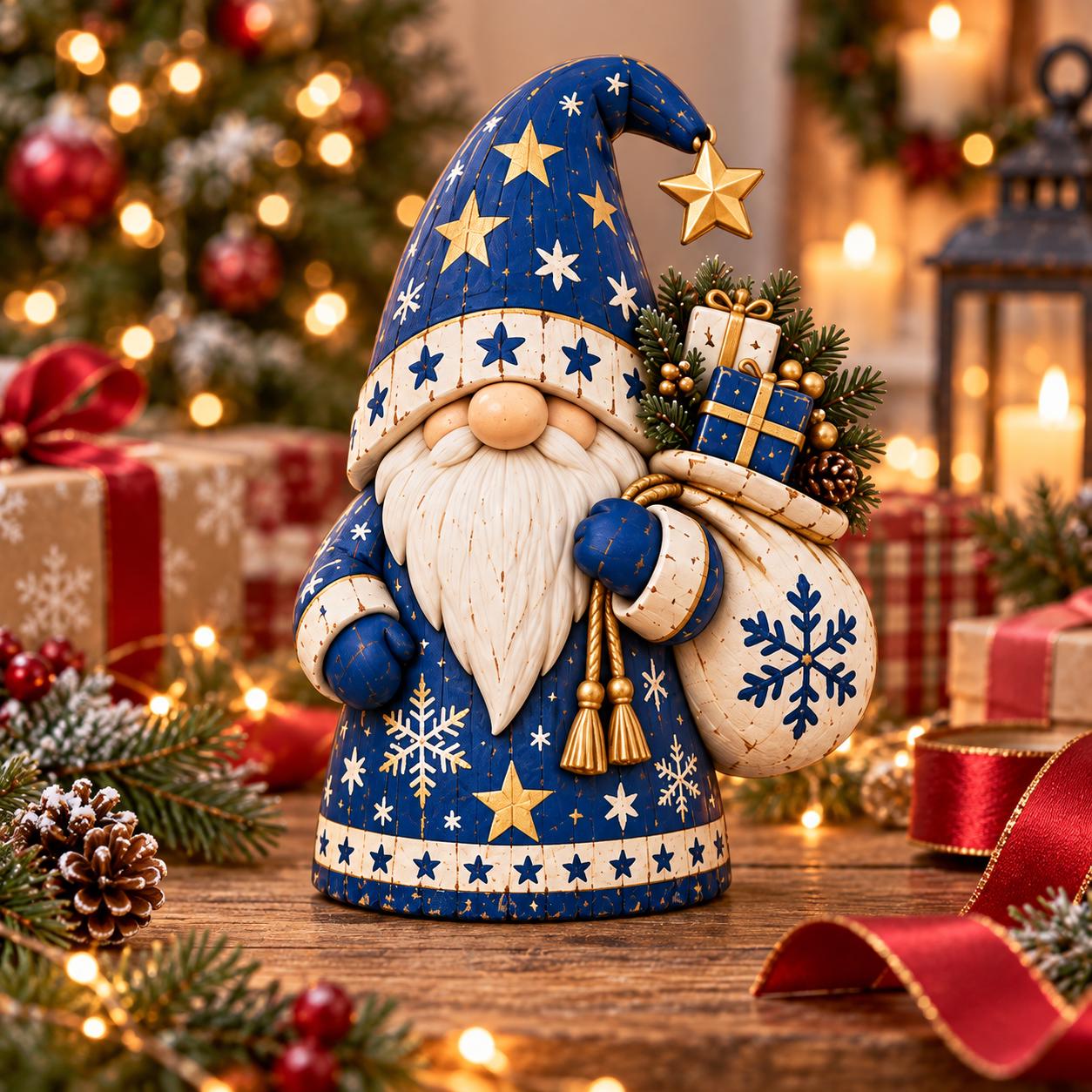 2D Flat Wooden Christmas Gnome Decor Figurines – Nordic Winter Holiday Farmhouse Shelf Sitters Decoration - photo 5