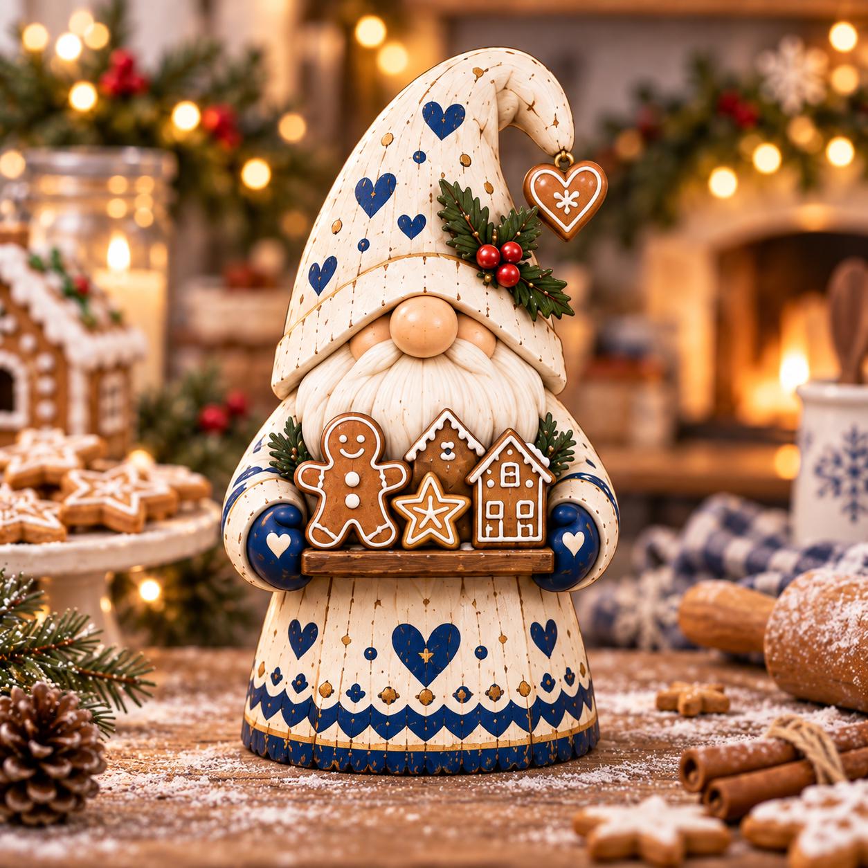 2D Flat Wooden Christmas Gnome Decor Figurines – Nordic Winter Holiday Farmhouse Shelf Sitters Decoration - photo 6