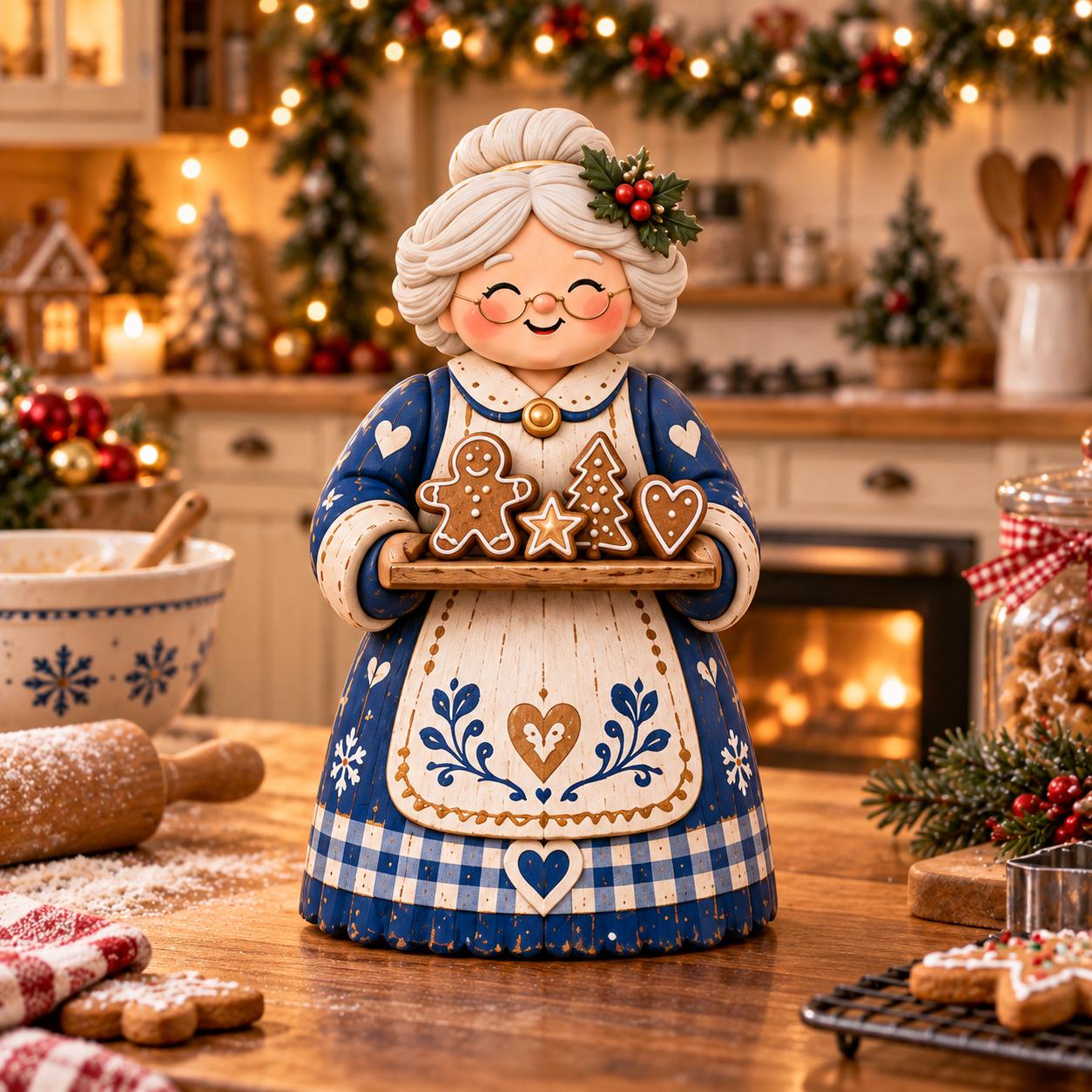 2D Flat Wooden Santa and Mrs Claus Christmas Decor Figurines – Nordic Winter Holiday Farmhouse Shelf Sitters Decoration - photo 6