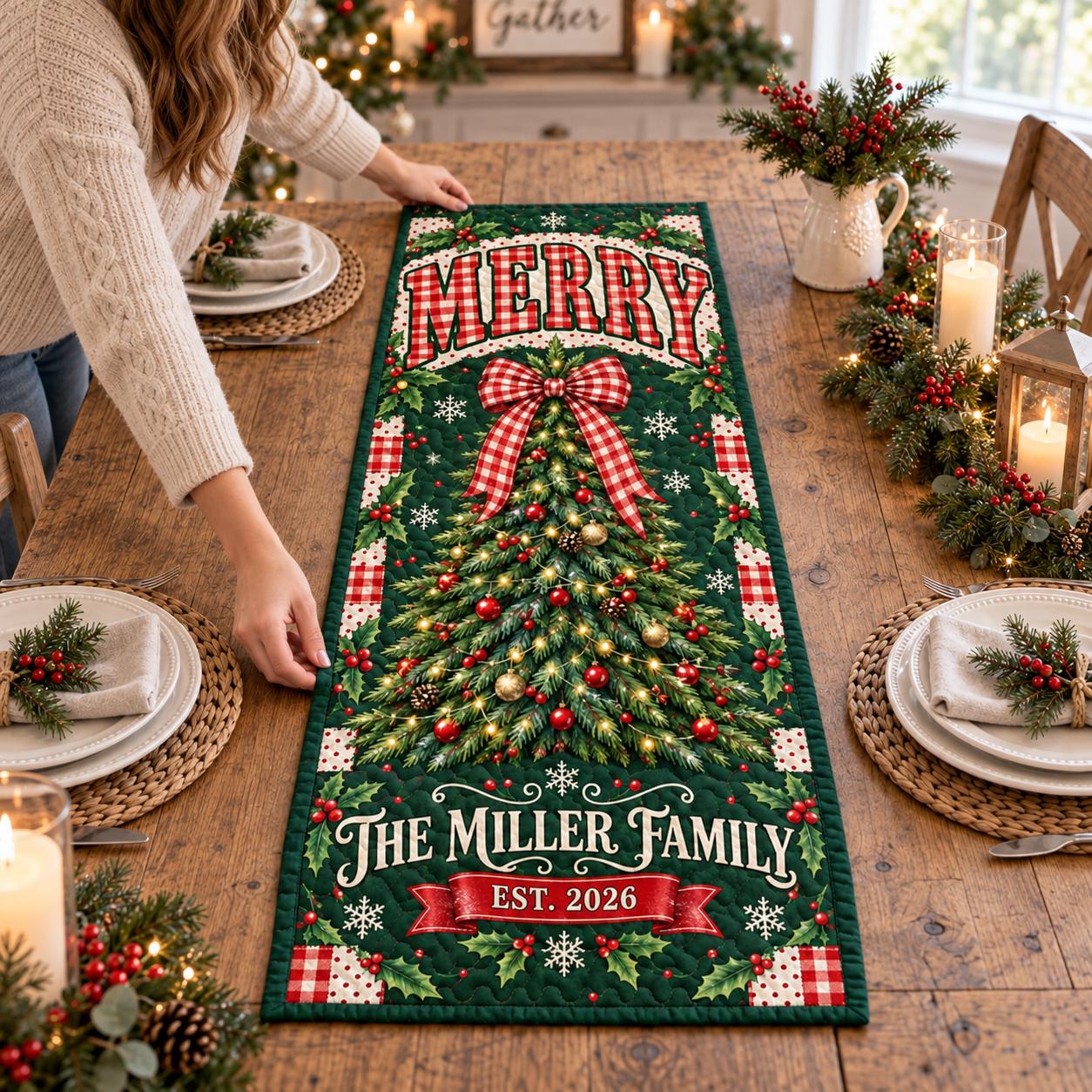 Quilted Table Runner with Running Galloping Horses – Rustic Farmhouse Equestrian Dining Decor and Horse Lover Gift - photo 5