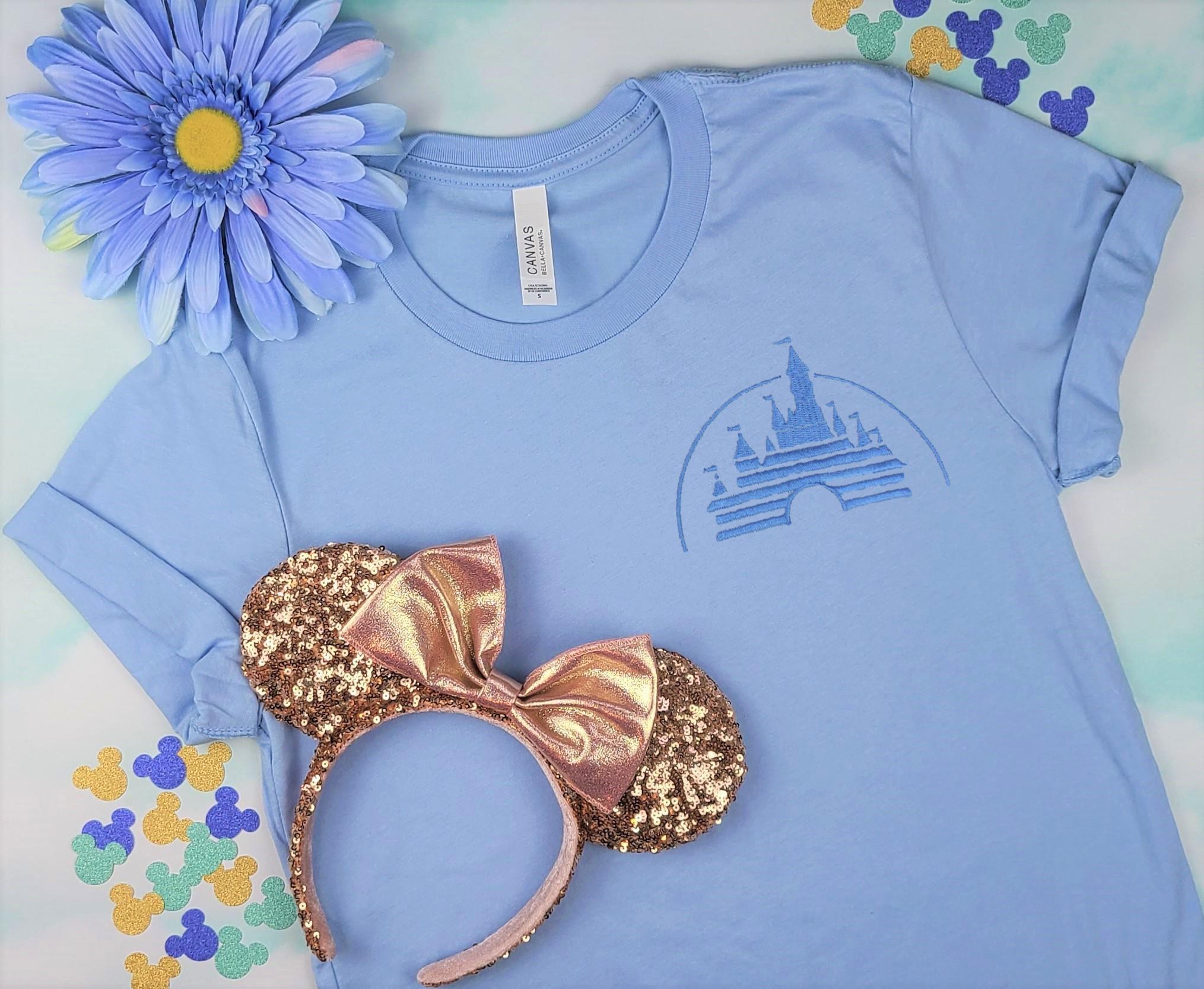 Vintage Disney Castle Embroidered Unisex Shirt for Disneyland and Walt Disney World Park Trips - photo 3