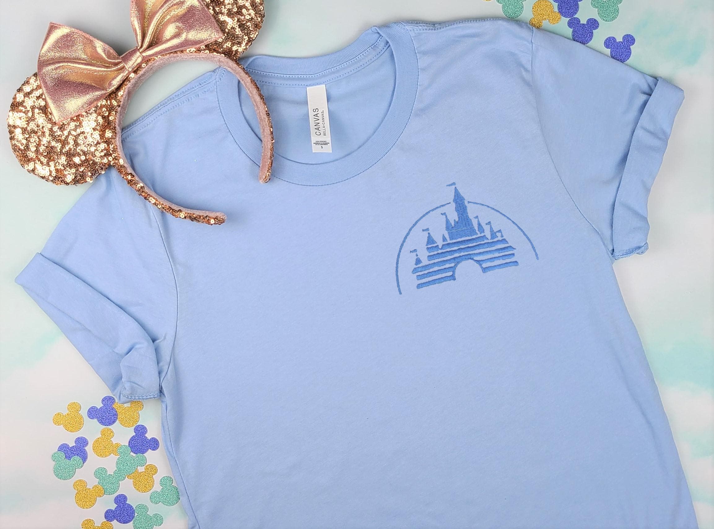 Vintage Disney Castle Embroidered Unisex Shirt for Disneyland and Walt Disney World Park Trips