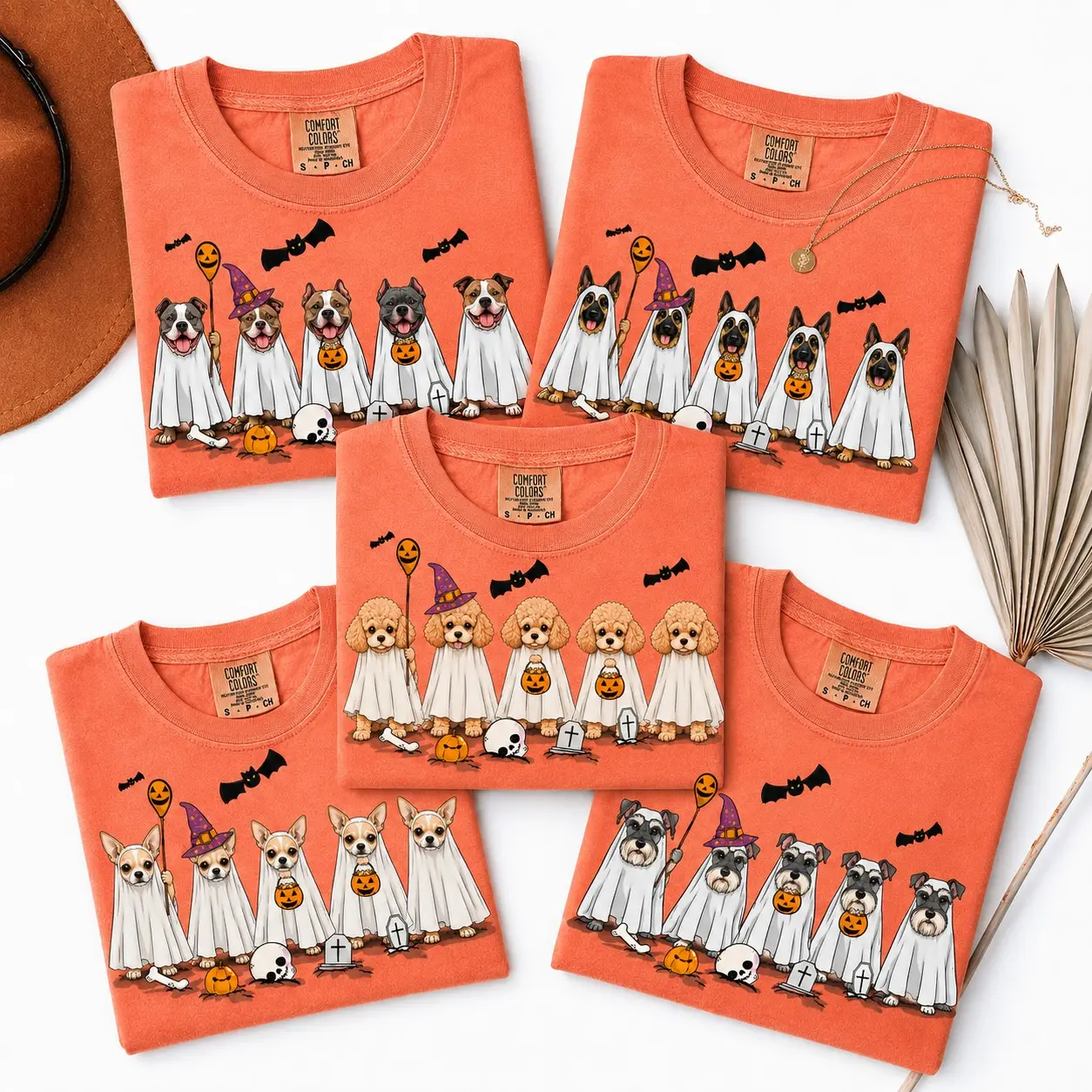 Comfort Colors Halloween Dog Breeds Yam Shirt, Cute Pet Mom Lover Graphic Tee, 30+ Options