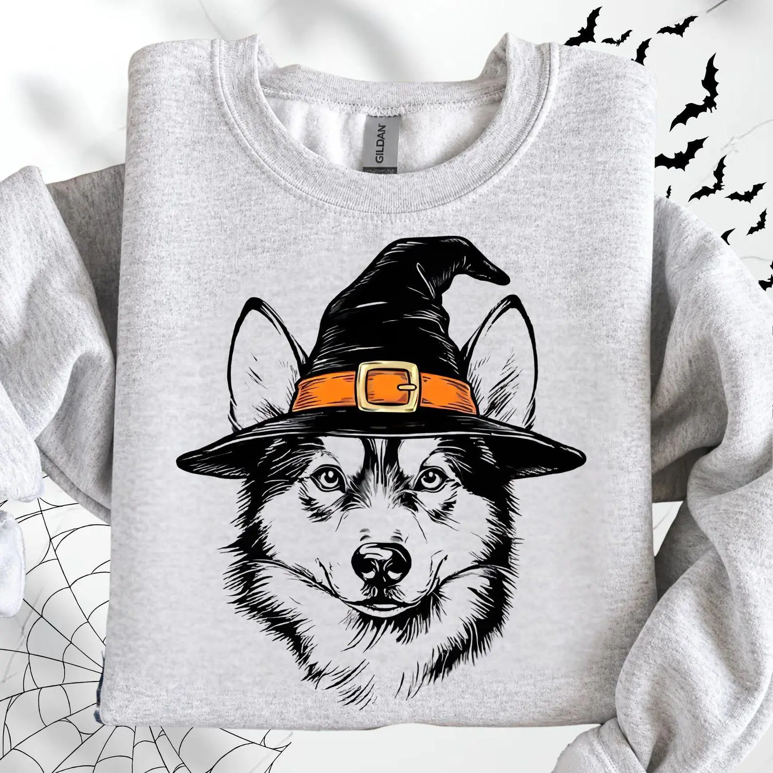 30+ Dog Breeds Witch Hats Ash Sweatshirt, Funny Halloween Pet Lover Mama Gift Crewneck - photo 5