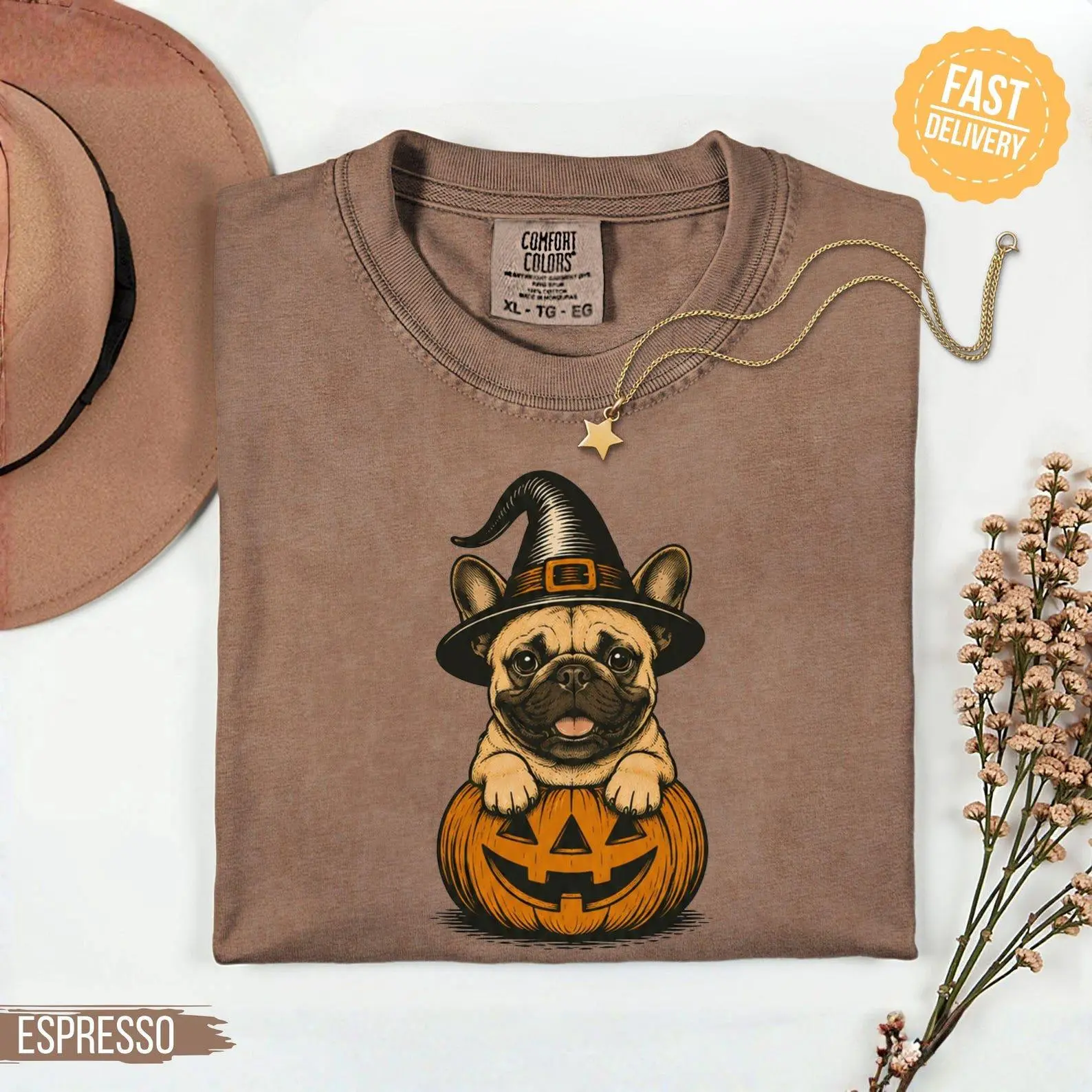 Comfort Colors 30+ Dog Breeds Halloween Espresso Shirt, Cute Pumpkin Witchy Tee, Spooky Dog Mom Gift Top - photo 2