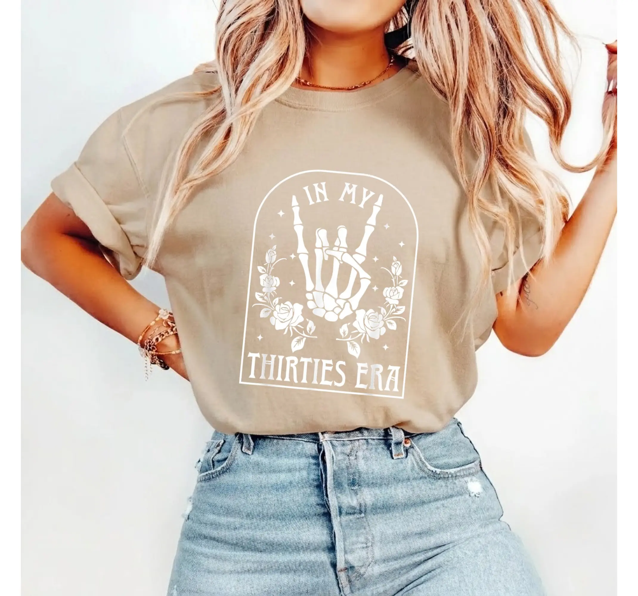 30th Birthday Shirt, Thirties Era Skeleton Hand Dirty Thirty Graphic Tee - photo 3