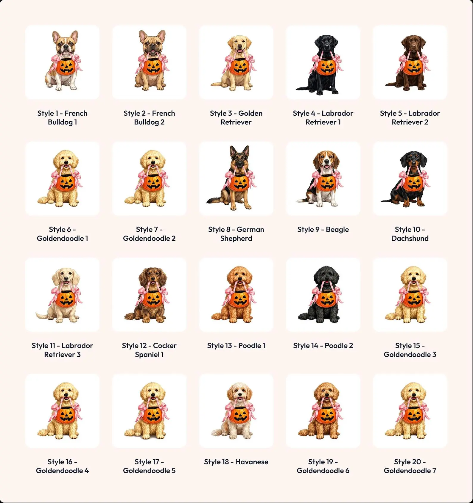 50+ Dog Breeds Halloween Comfort Colors Shirt, Cute Pumpkin Basket Graphic Tee, Custom Pet Mom Gift - photo 2