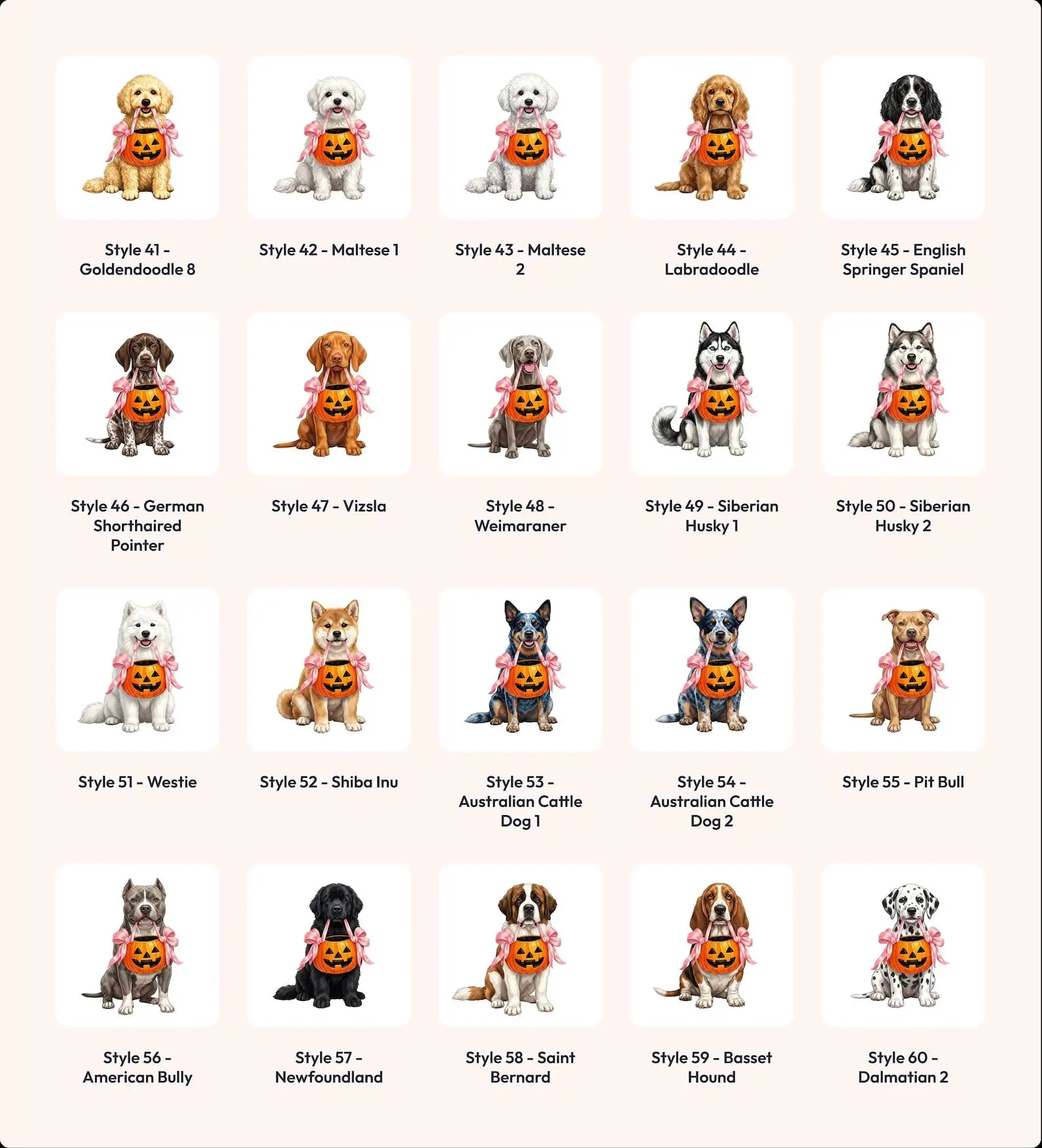 50+ Dog Breeds Halloween Comfort Colors Shirt, Cute Pumpkin Basket Graphic Tee, Custom Pet Mom Gift - photo 4