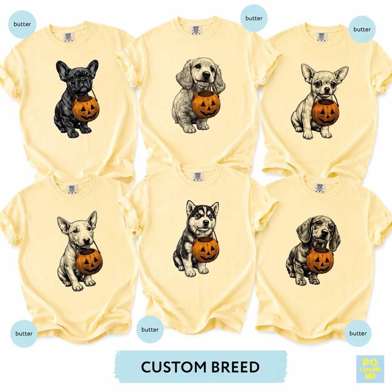 50+ Halloween Dog Butter Shirt, Breeds Puppy Custom Tee, Golden Retriever Fall, Frenchie Spooky Season