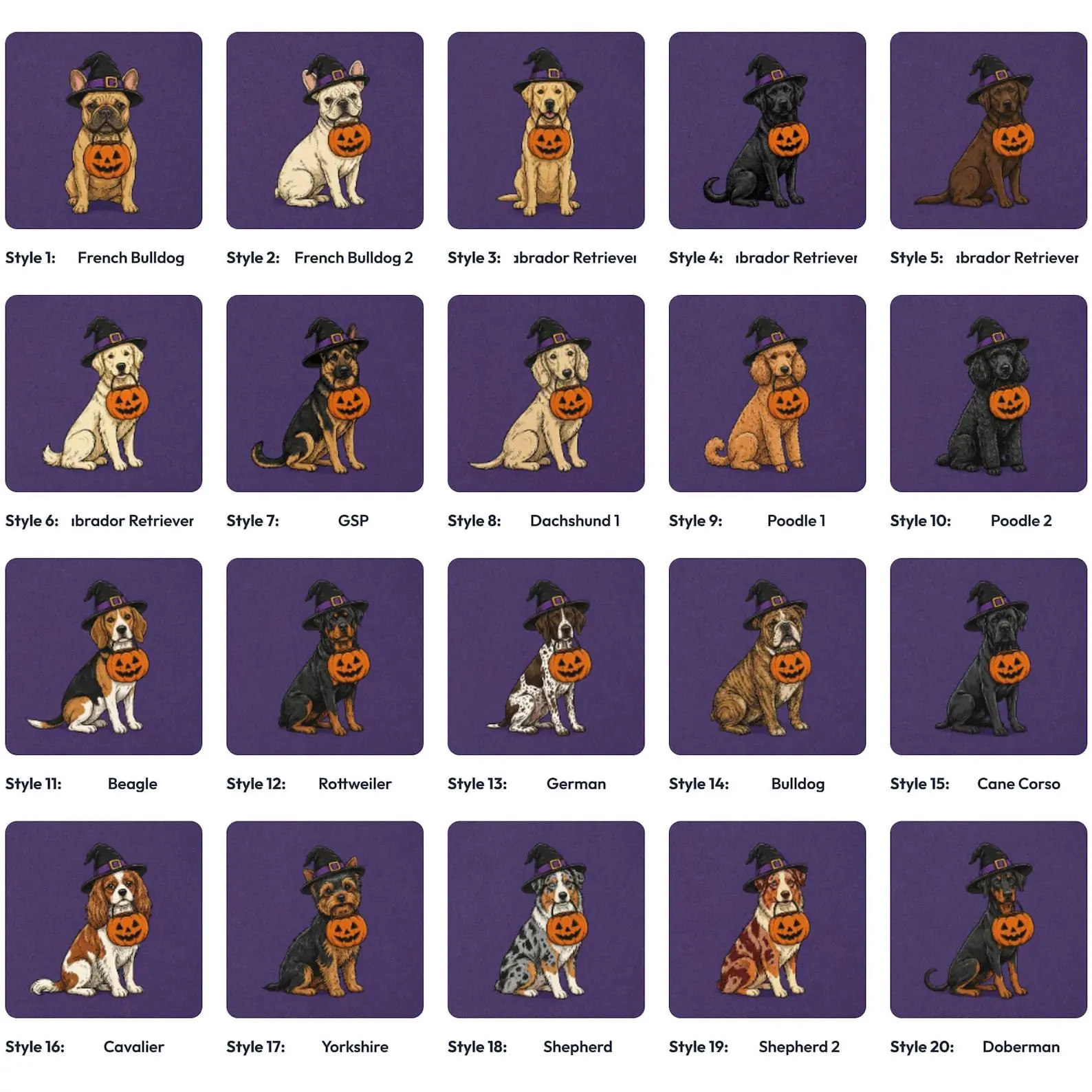 Comfort Colors 50+ Breeds Halloween Dog Mom Shirt, Custom Dog Tee, Trick Or Treat Spooky Season Fall Lover Gift - photo 2