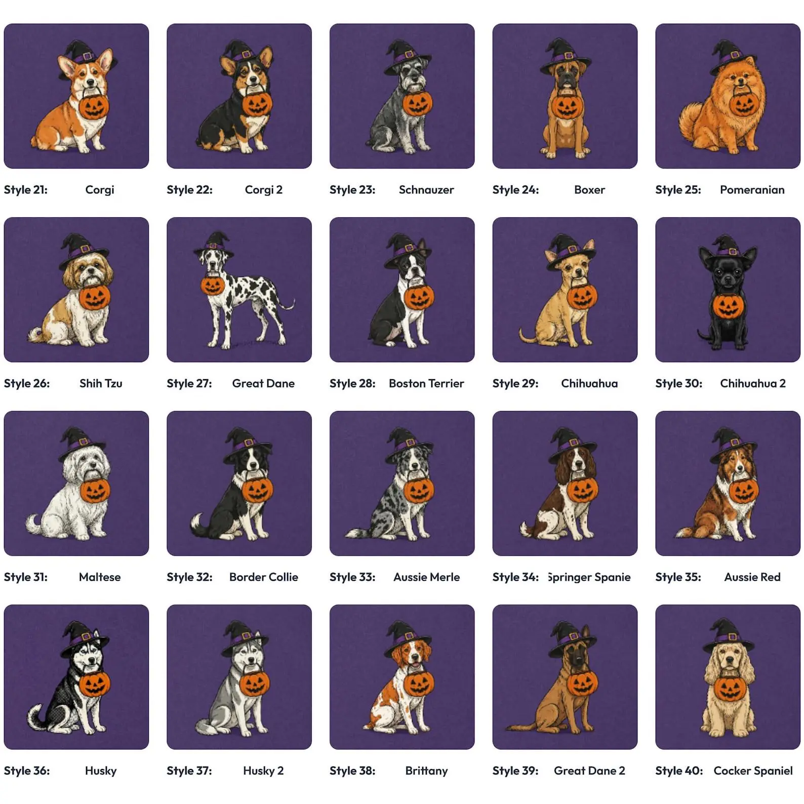 Comfort Colors 50+ Breeds Halloween Dog Mom Shirt, Custom Dog Tee, Trick Or Treat Spooky Season Fall Lover Gift - photo 3