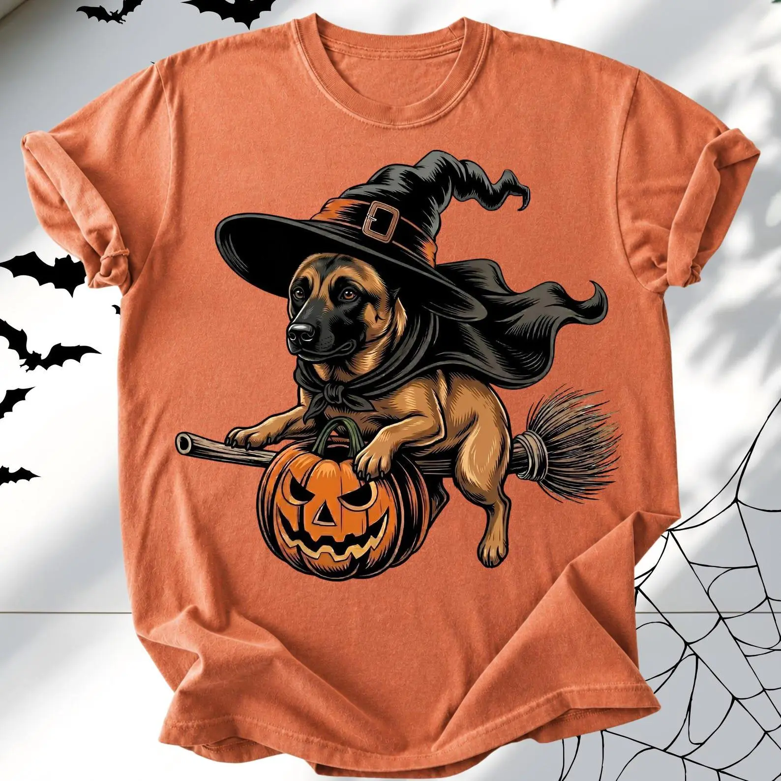 50+ Halloween Dog Witch Yam Shirt, Spooky Boston Terrier German Shepherd Goldendoodle Pomeranian Tee, Funny Witchcraft Dog Lover Gift - photo 3