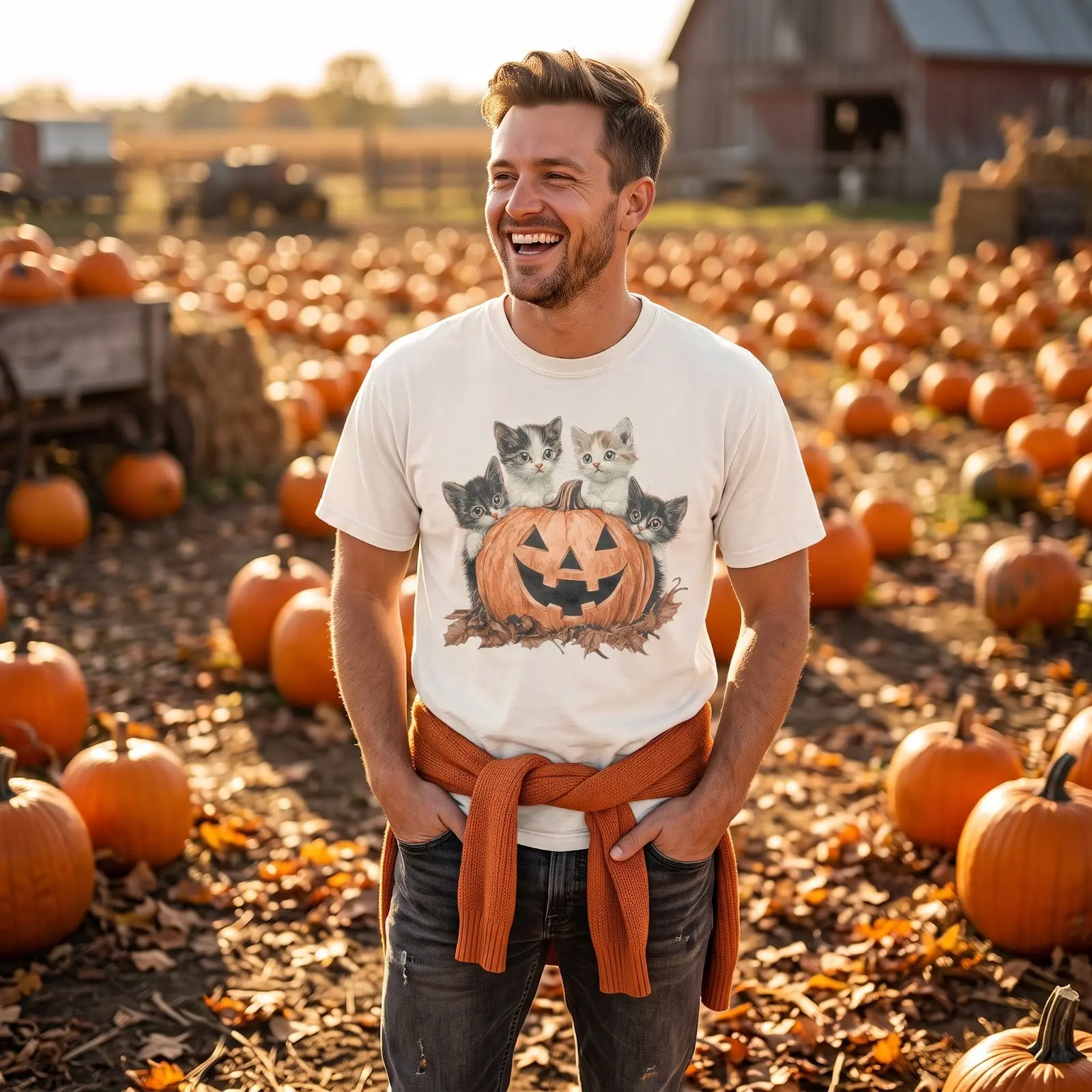 90s Retro Cat Halloween PNG Shirt Design, Spooky Season Pumpkin Sublimation Graphic, Black Kitty Lover Digital Download - photo 3