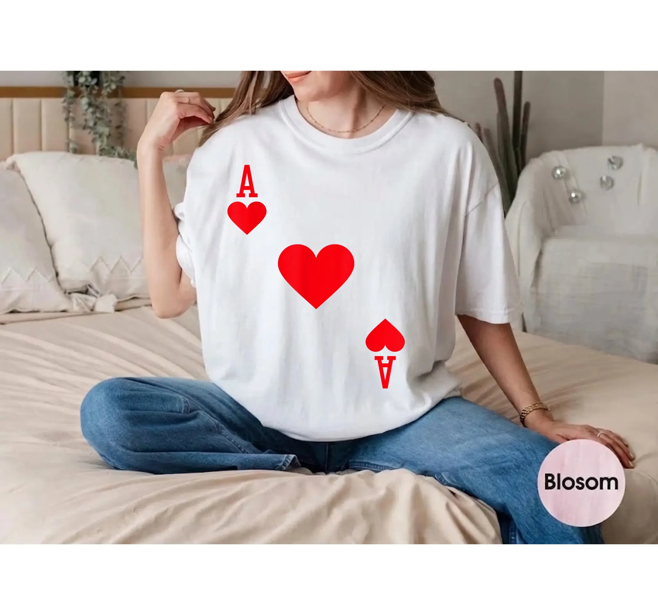 Ace of Hearts Playing Card Shirt, Easy Halloween Costume Deck of Cards Tee - photo 2
