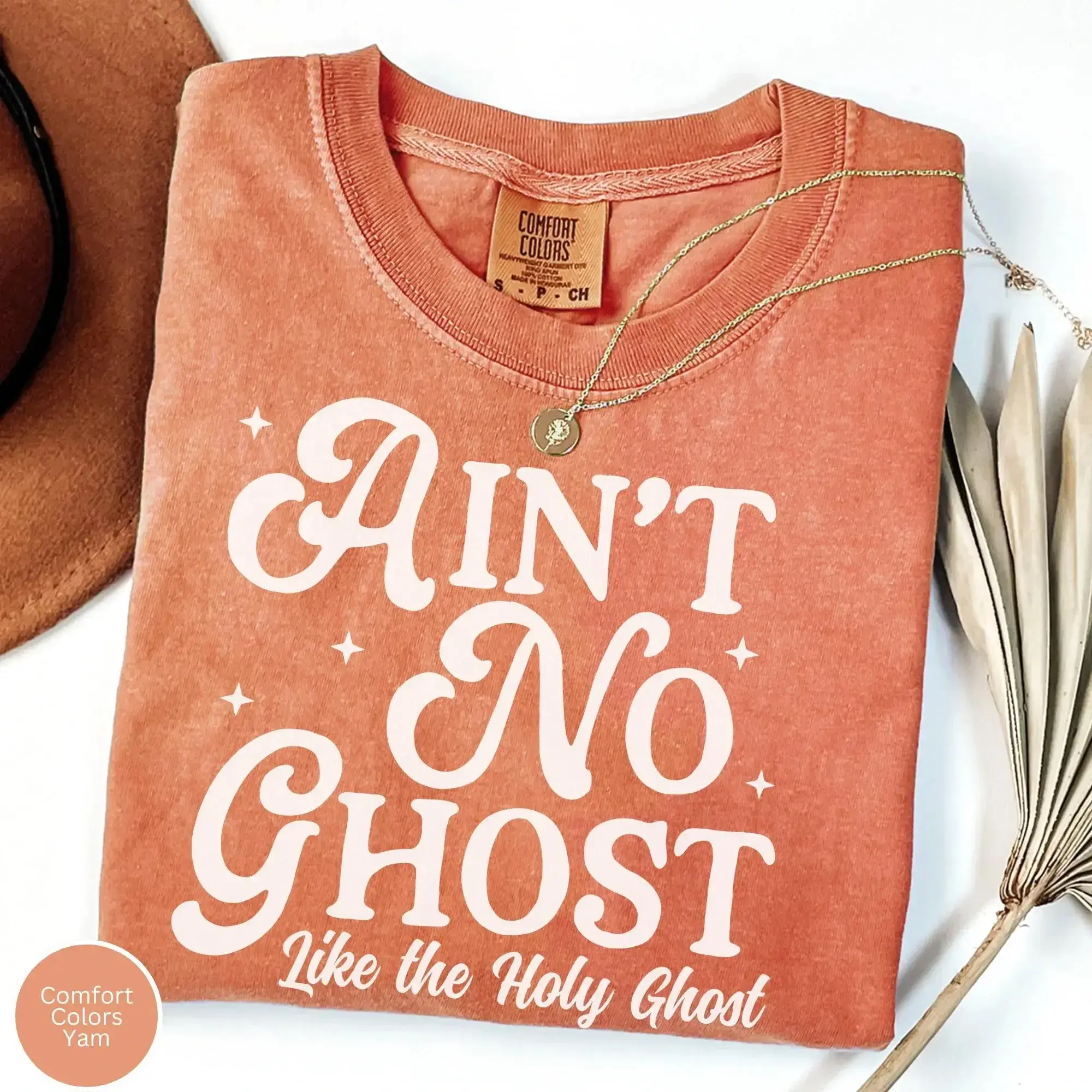 Comfort Colors Ain't No Ghost Like The Holy Ghost Shirt, Retro Christian Fall Church Gift Tee