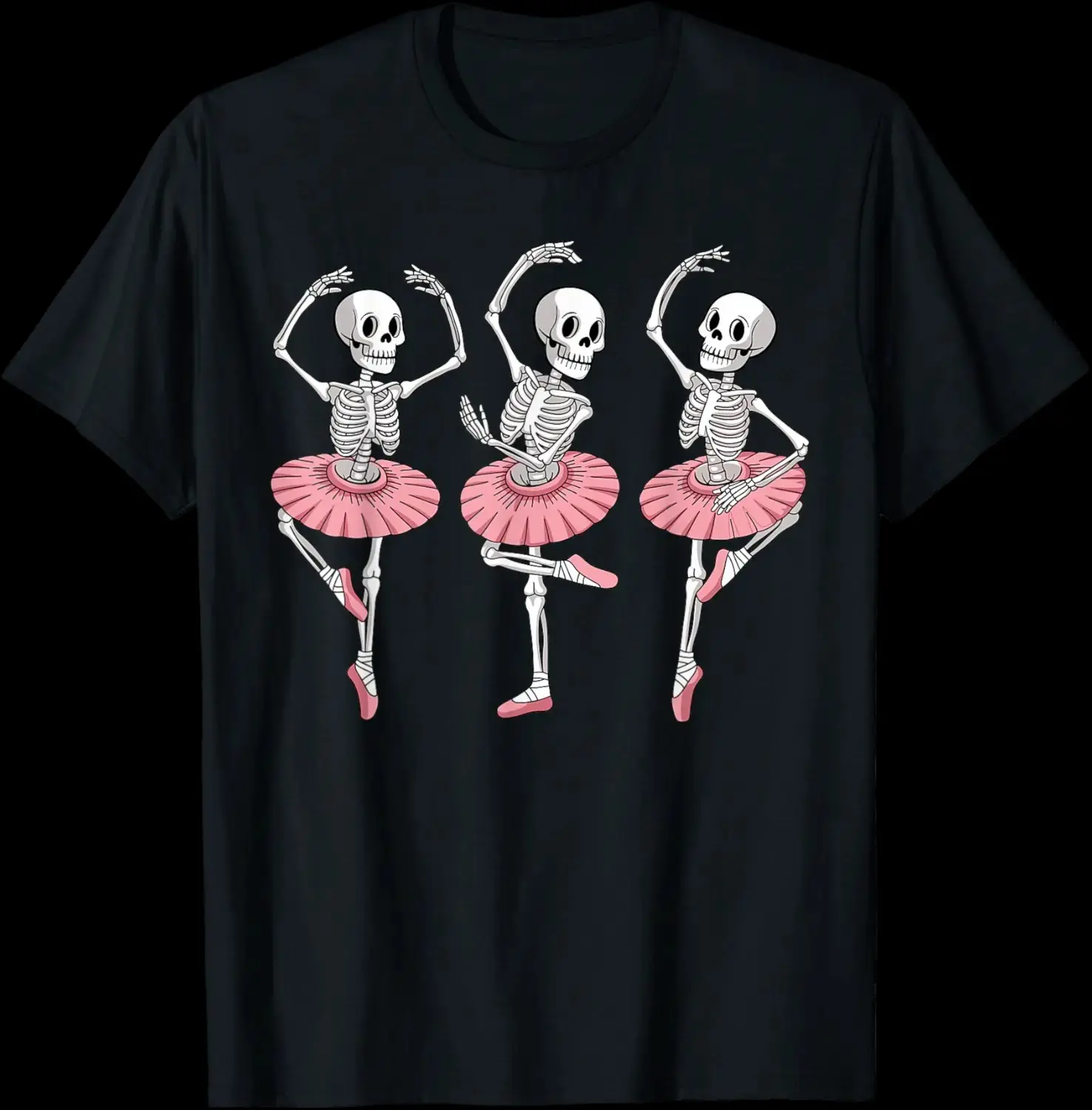 Ballet Skeleton Dancing T-Shirt, Funny Halloween Ballerina Costume Tee, Dance Teacher Gift for Women