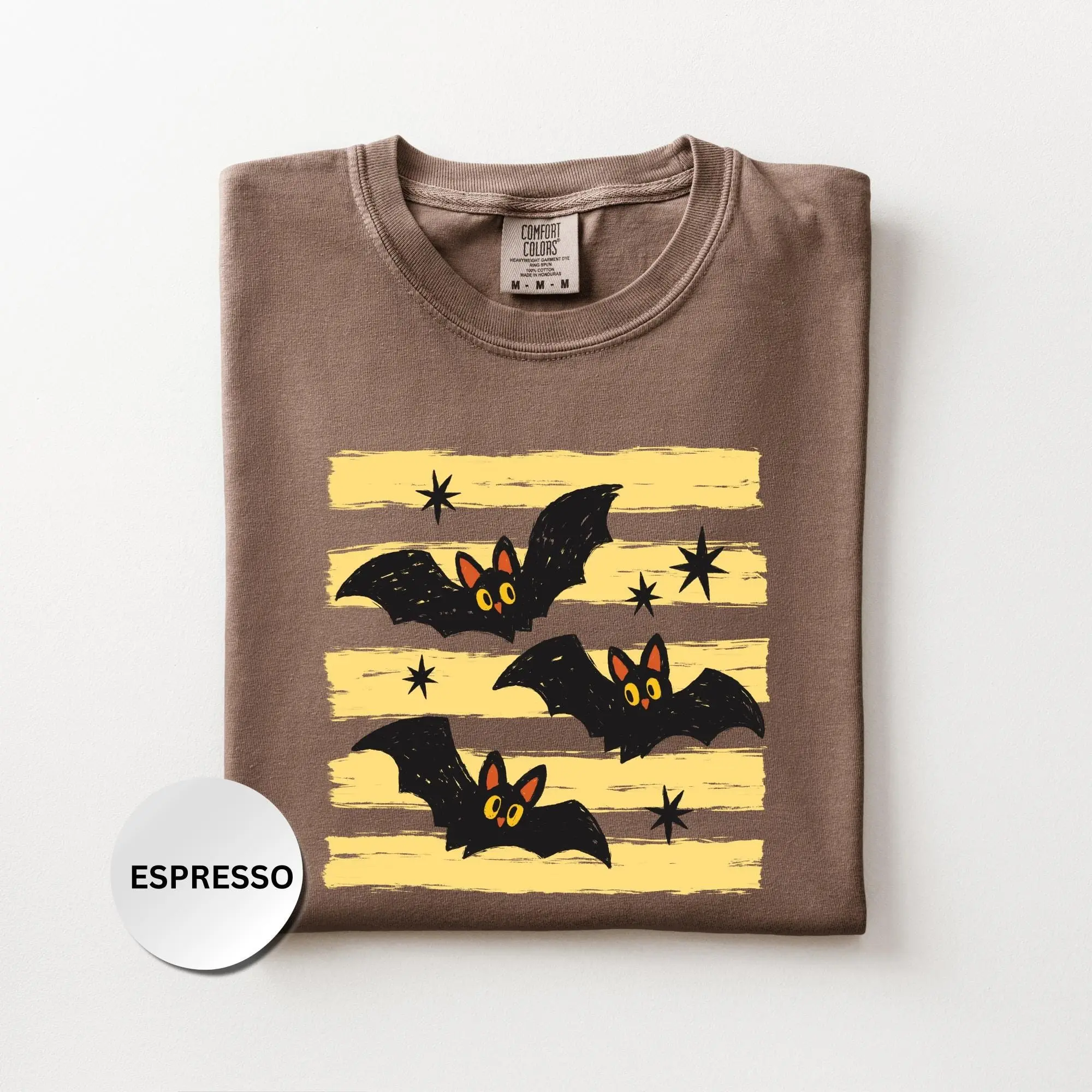 Comfort Colors Bat Shirt, Cute Retro Halloween Graphic Tee, Spooky Season Fall Gift Top - photo 5