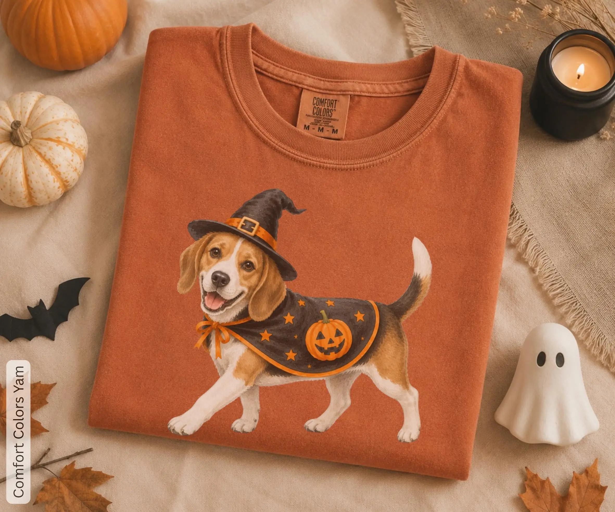 Beagle Halloween Shirt, Pumpkin Dog Costume Tee, Funny Fall Dog Lover Gift - photo 2