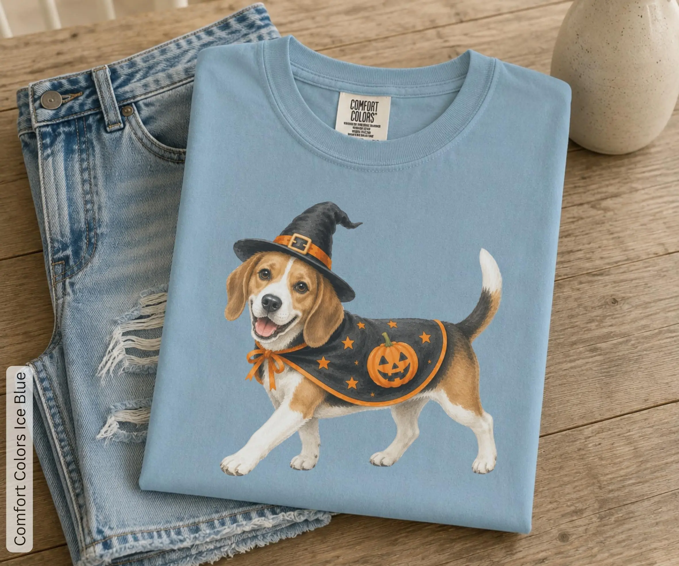 Beagle Halloween Shirt, Pumpkin Dog Costume Tee, Funny Fall Dog Lover Gift - photo 5