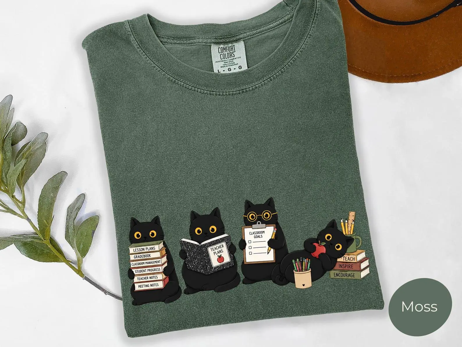 Comfort Colors Black Cat Teacher Shirt, Cute Funny First Day Back to School Appreciation Gift Tee