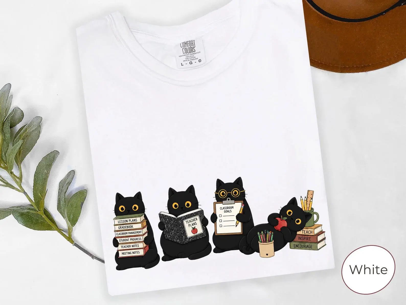 Comfort Colors Black Cat Teacher Shirt, Cute Funny First Day Back to School Appreciation Gift Tee - photo 4