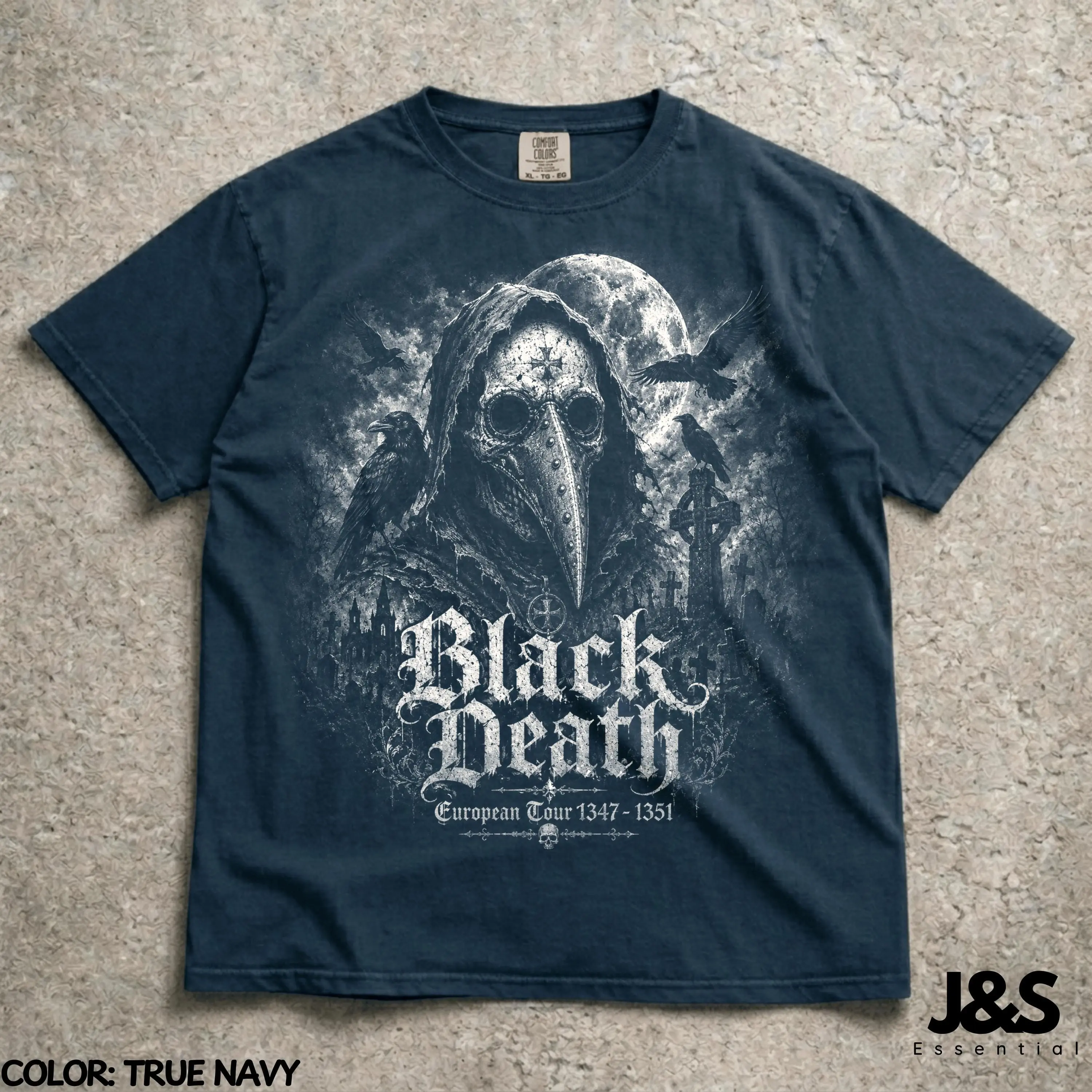 Black Death Plague Doctor Shirt, Gothic Horror Dark Academia Goth Tee, Medieval Grim Reaper Halloween Graphic Top - photo 3